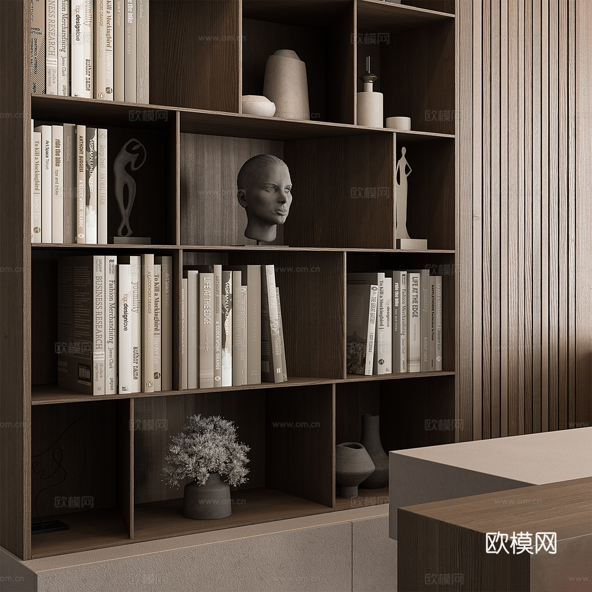 现代意式班台桌 办公桌椅 办公家具3d模型下载（渲染图3）