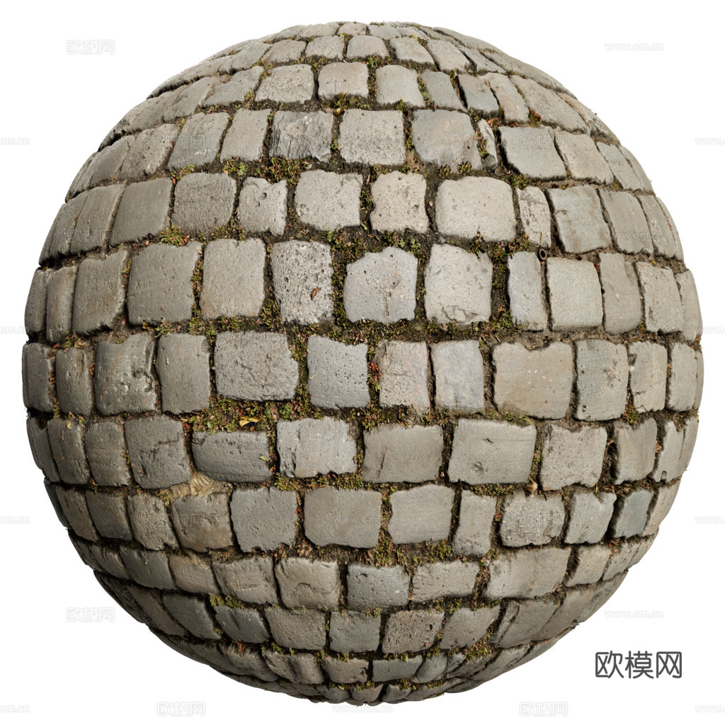 无缝石地石砖铺路石户外地面 PBR材质贴图 2k
