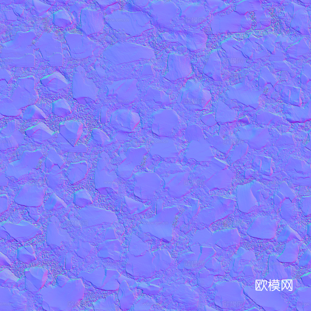 无缝石地石砖铺路石户外地面 PBR材质贴图 1k