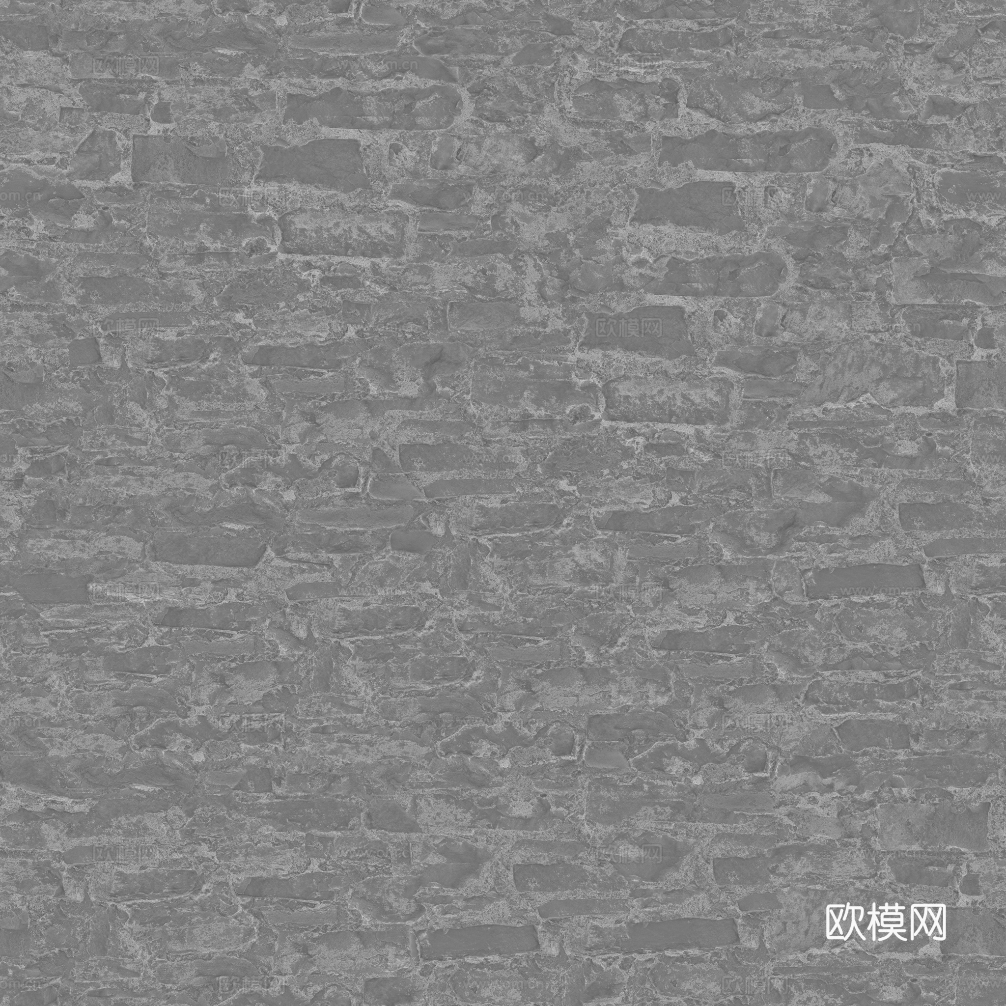 无缝石墙石地 PBR材质贴图 2k