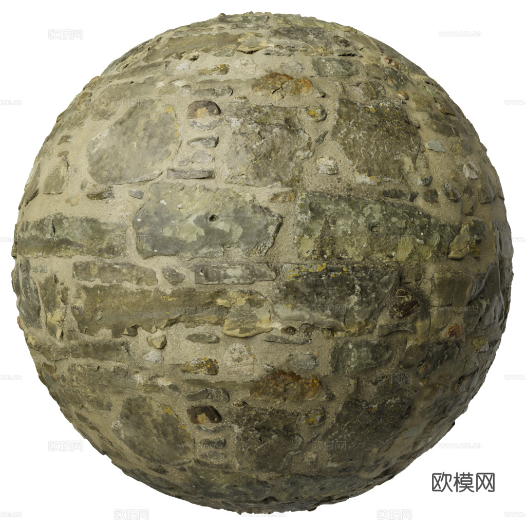 无缝石地石砖铺路石户外地面 PBR材质贴图 1k