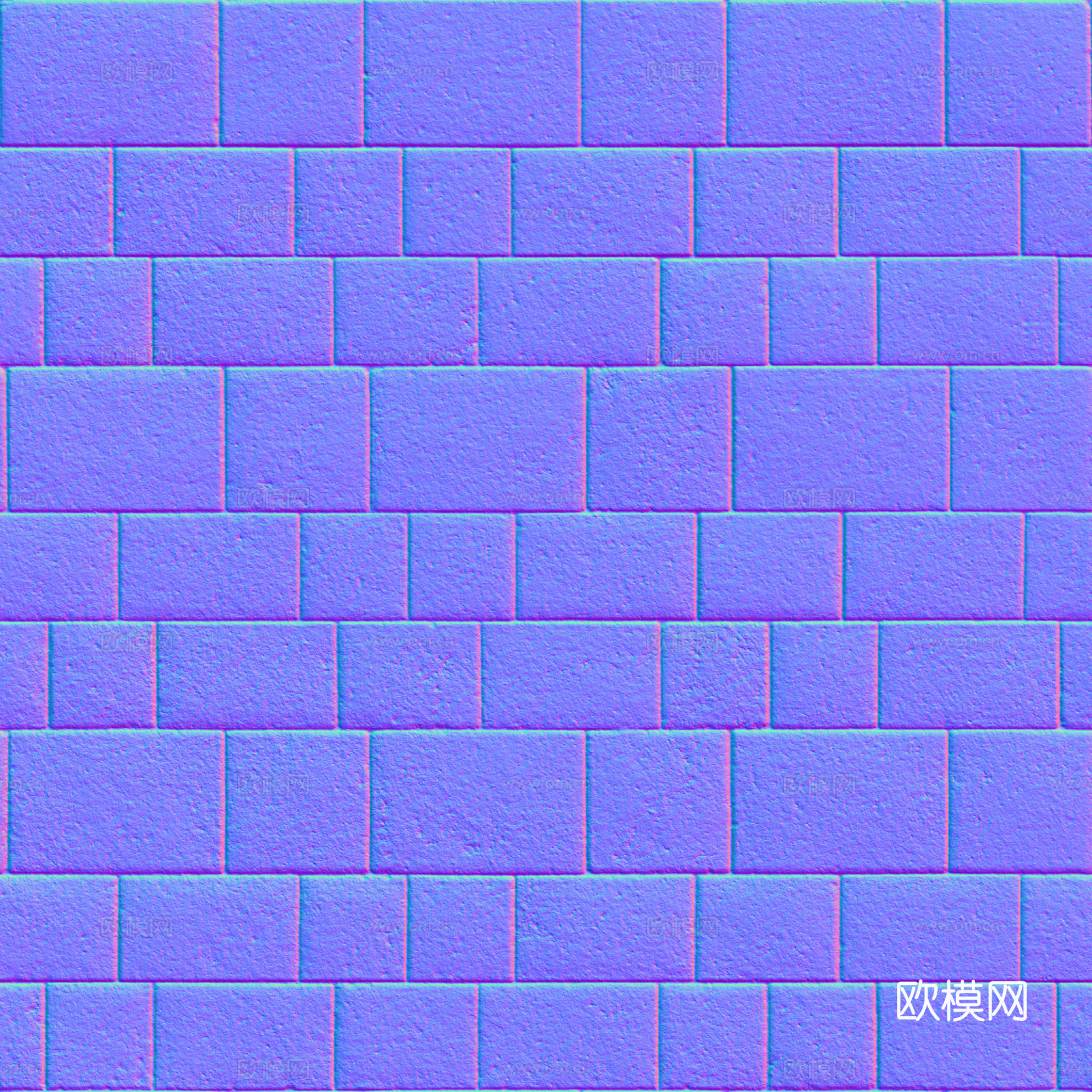 无缝砖地水泥砖铺路砖户外砖 PBR材质贴图 2k