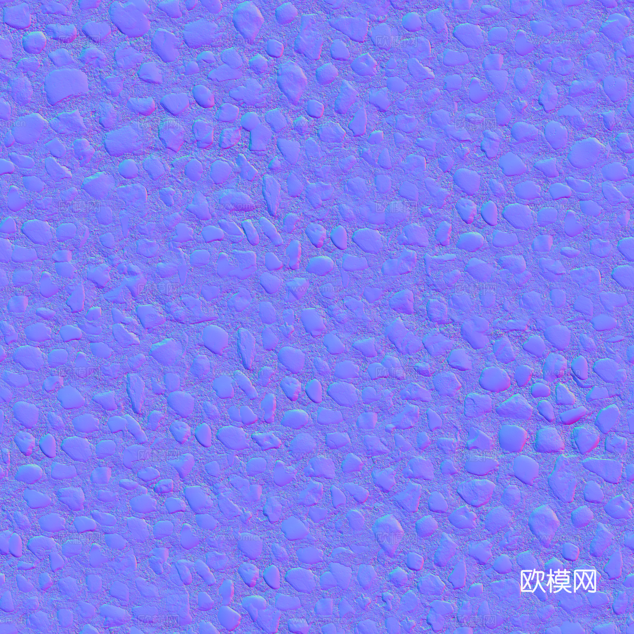无缝石地石砖铺路石户外地面 PBR材质贴图 2k