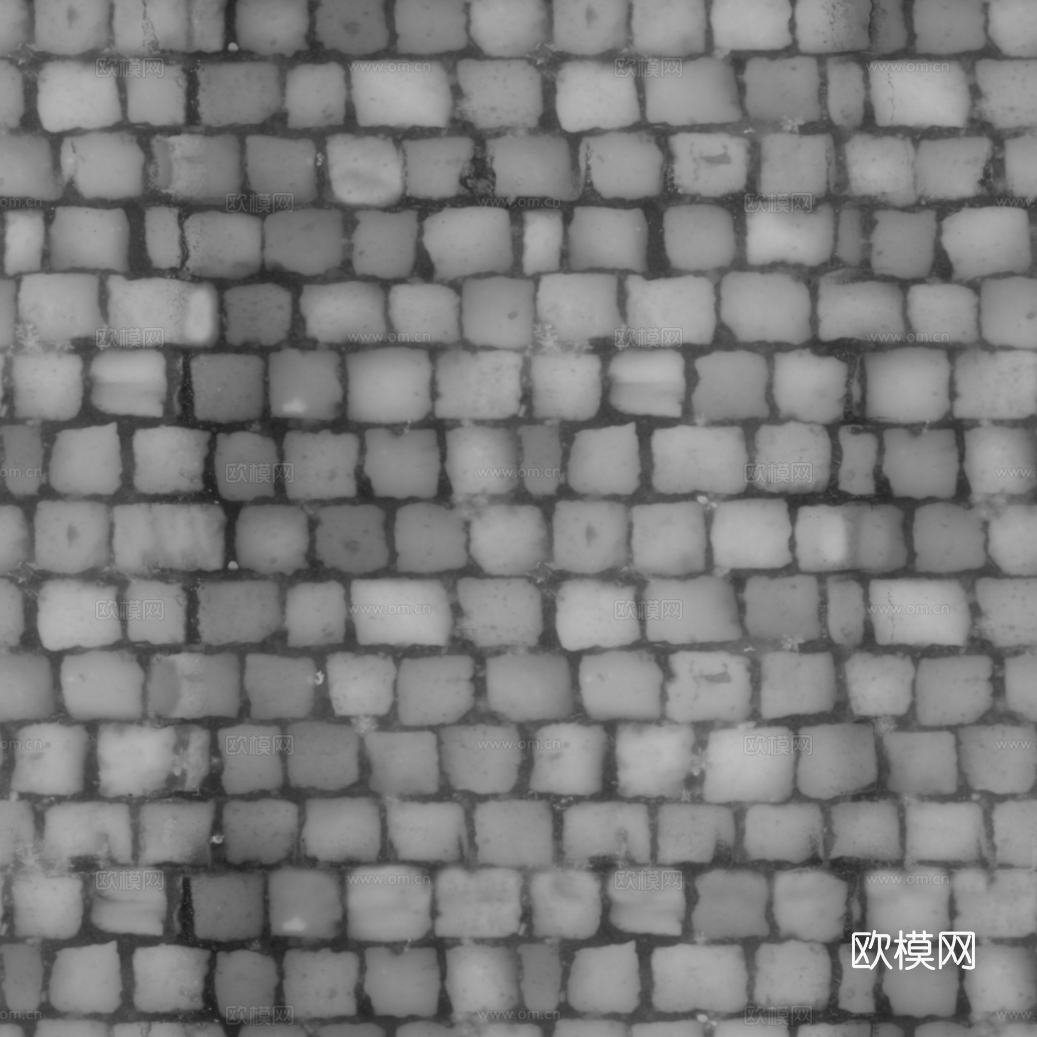 无缝石地石砖铺路石户外地面 PBR材质贴图 2k