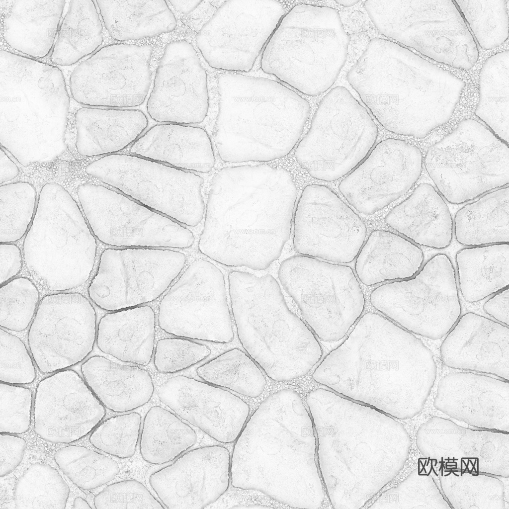 无缝石地石砖铺路石户外地面 PBR材质贴图 1k