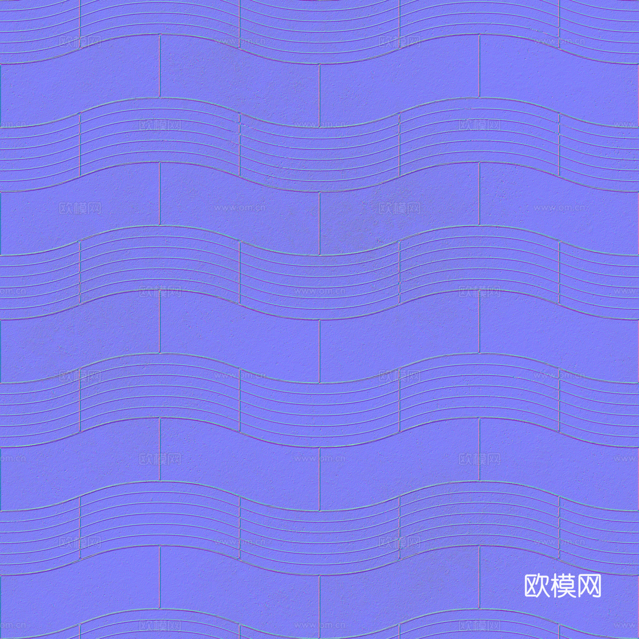无缝地砖石板砖广场砖铺路砖户外砖 PBR材质贴图 2k