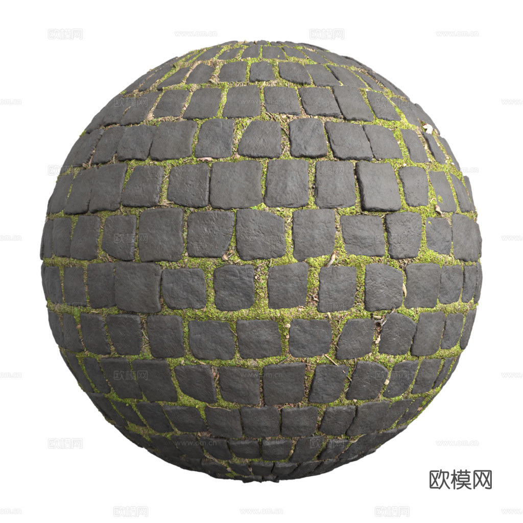 无缝石地石砖铺路石户外地面 PBR材质贴图 1k