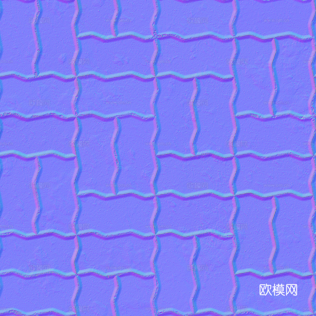 无缝地砖水泥砖铺路砖户外砖 PBR材质贴图 1k