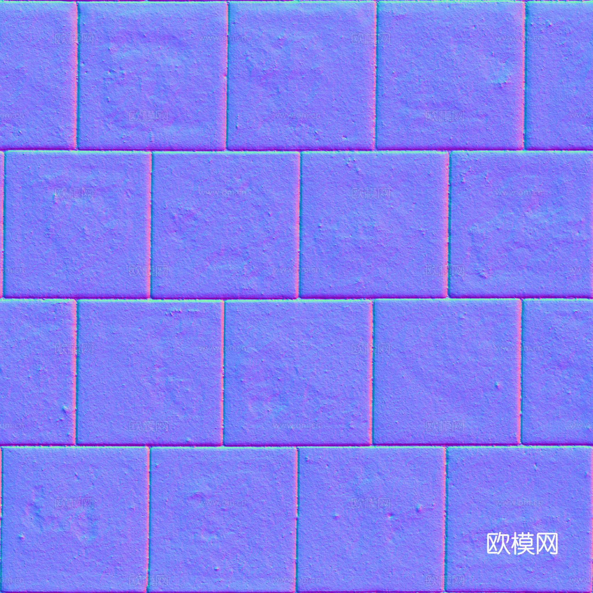 无缝地砖砖地水泥砖铺路砖户外砖 PBR材质贴图 2k