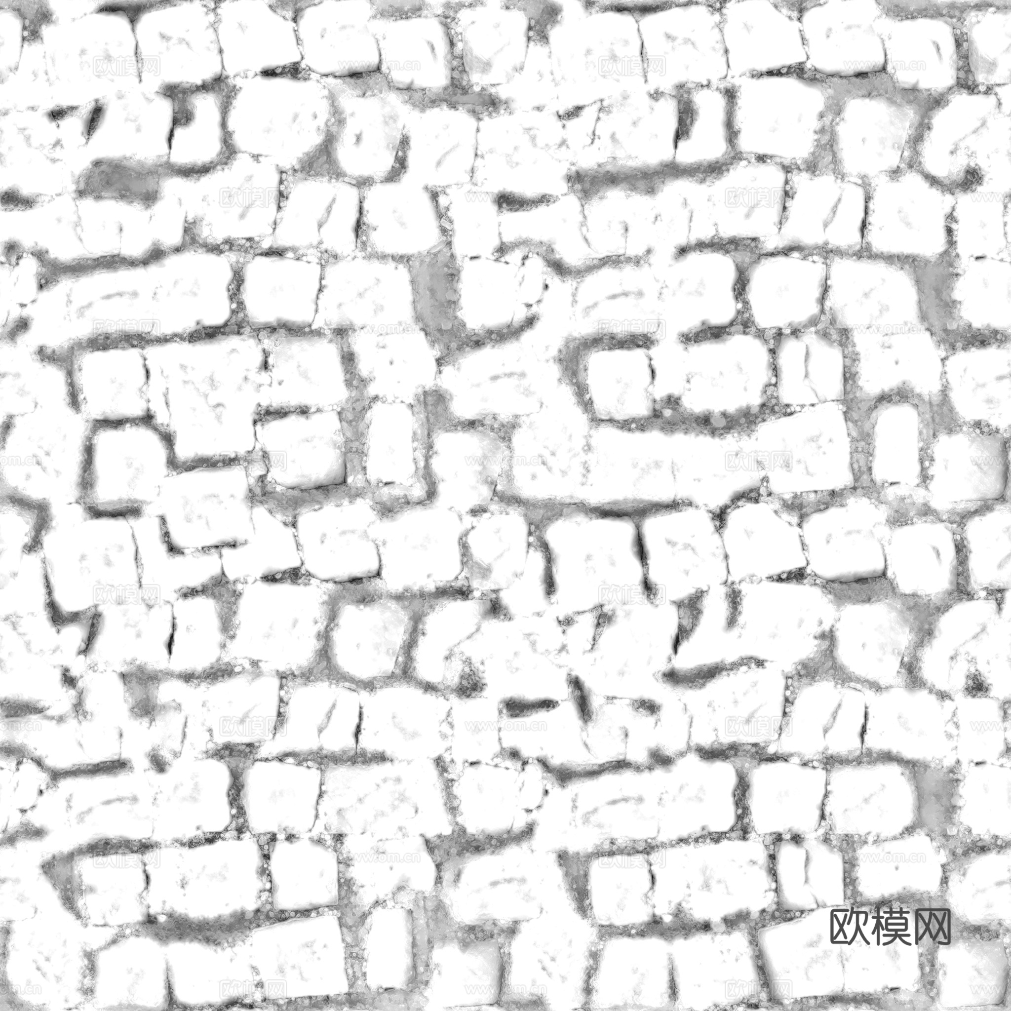 无缝石地石砖铺路石户外地 PBR材质贴图 2k