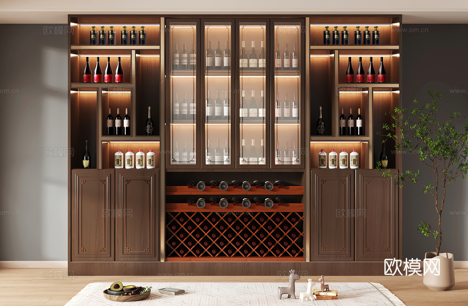 酒柜设计 酒柜 红酒柜 吧台酒柜 隔断酒柜3d模型下载