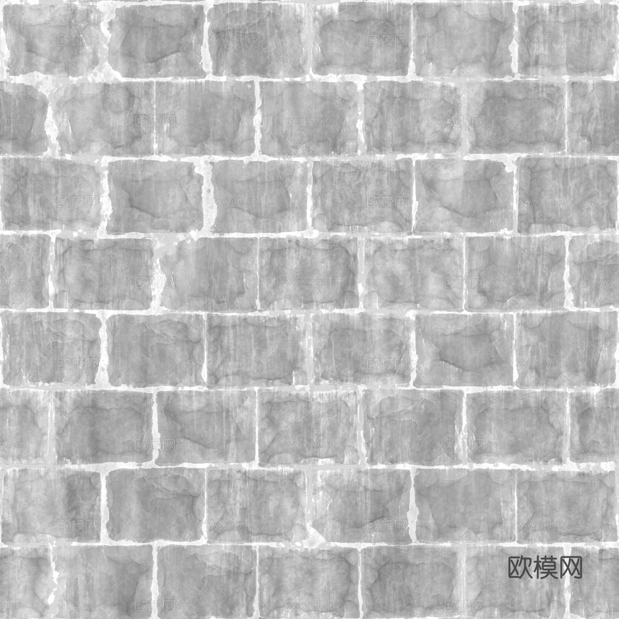 无缝石墙石地石砖铺路石户外墙地 PBR材质贴图 2k