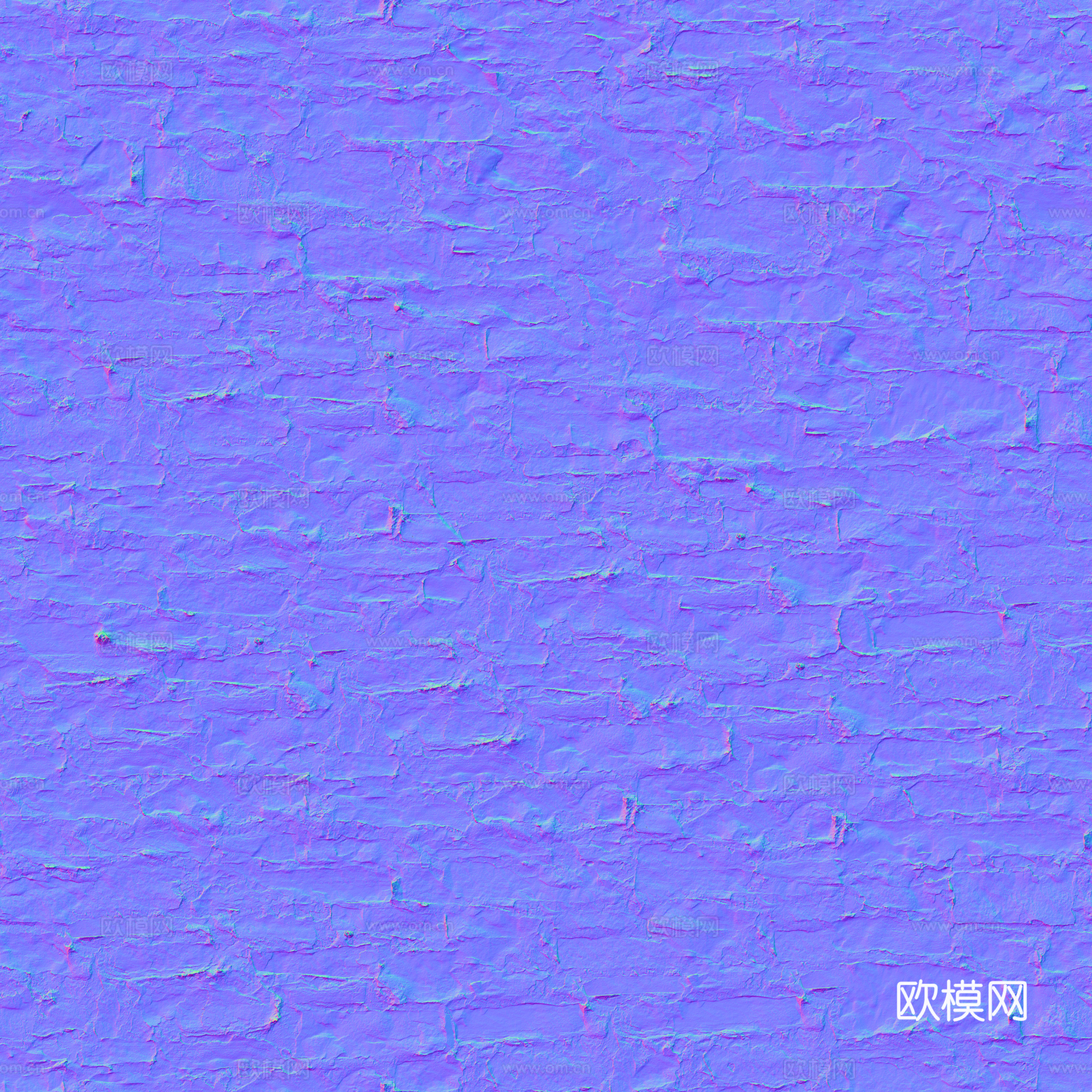 无缝石墙石地 PBR材质贴图 2k