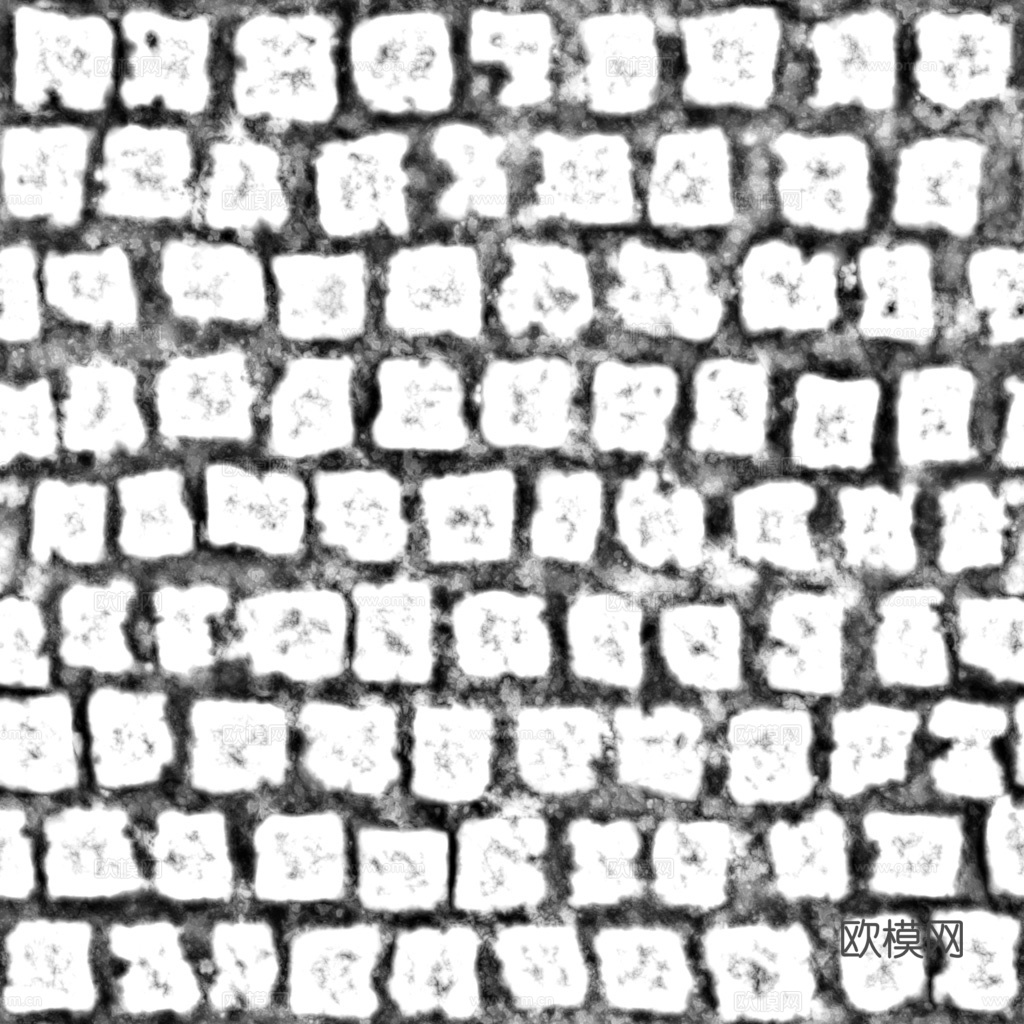 无缝石地石砖铺路石户外地面 PBR材质贴图 1k下载（渲染图5）