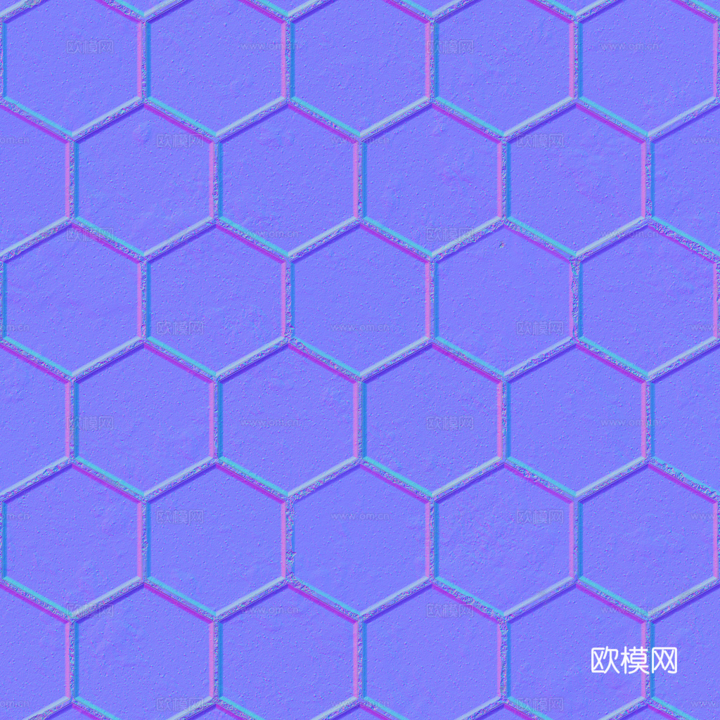 无缝地砖水泥砖六角砖铺路砖户外砖 PBR材质贴图 1k