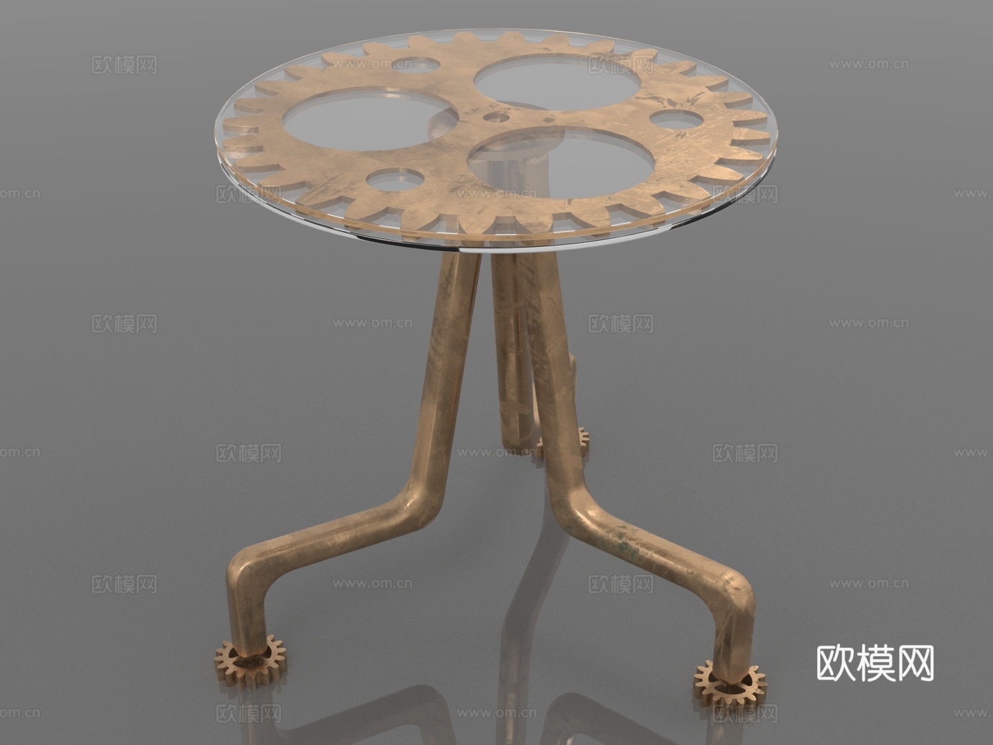 齿轮桌 机械风桌 工业风格桌 金属桌3d模型