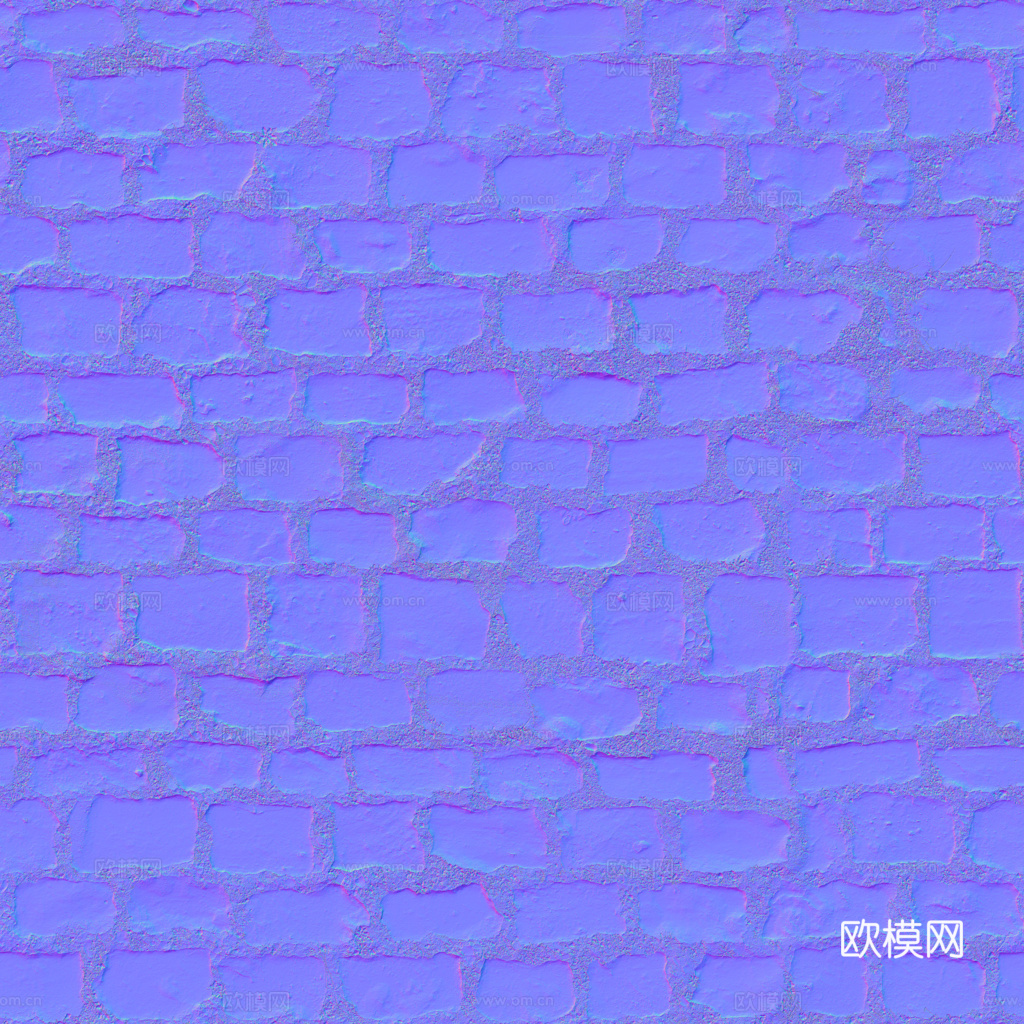 无缝石地石砖铺路石户外地面 PBR材质贴图 1k
