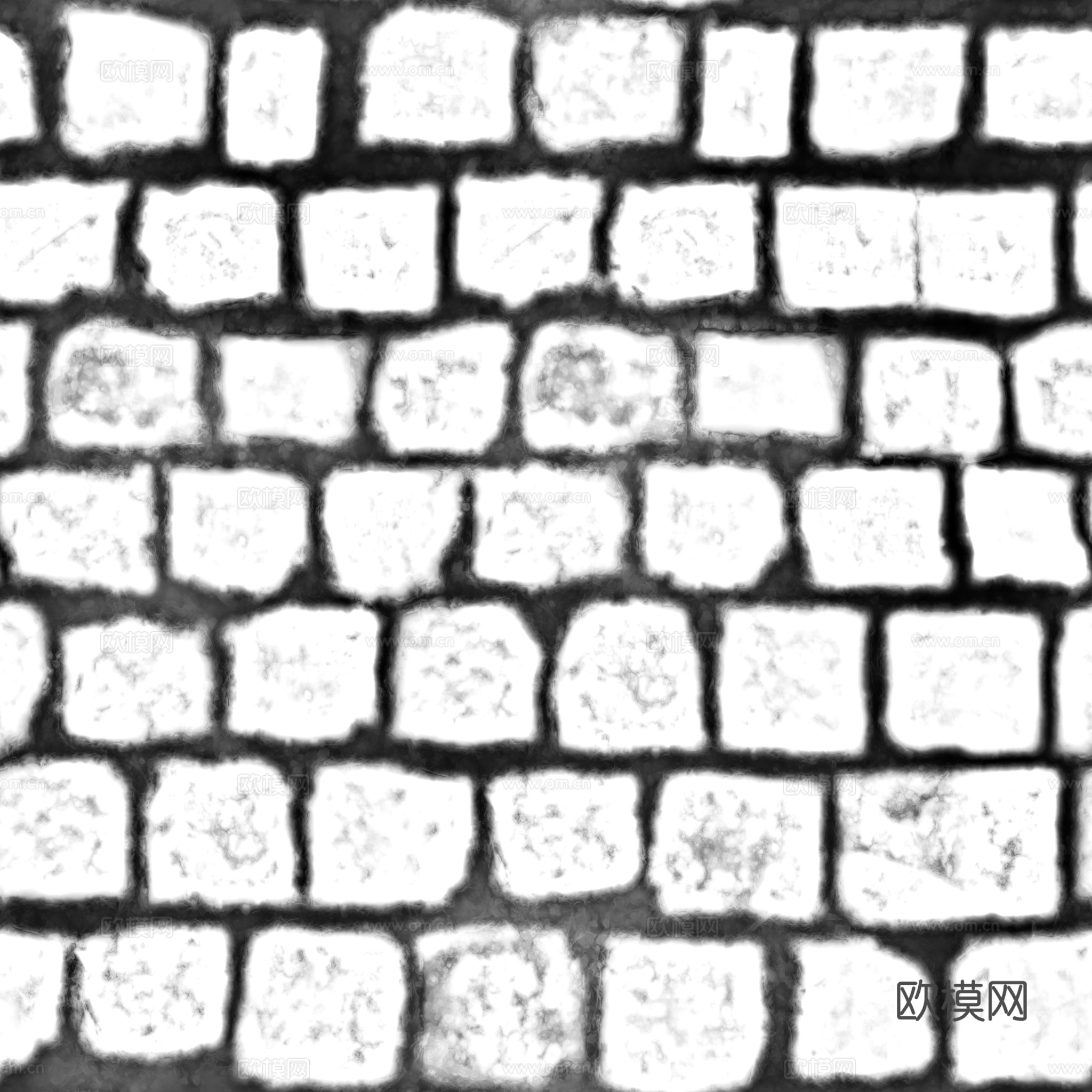 无缝石地石砖铺路石户外地 PBR材质贴图 2k