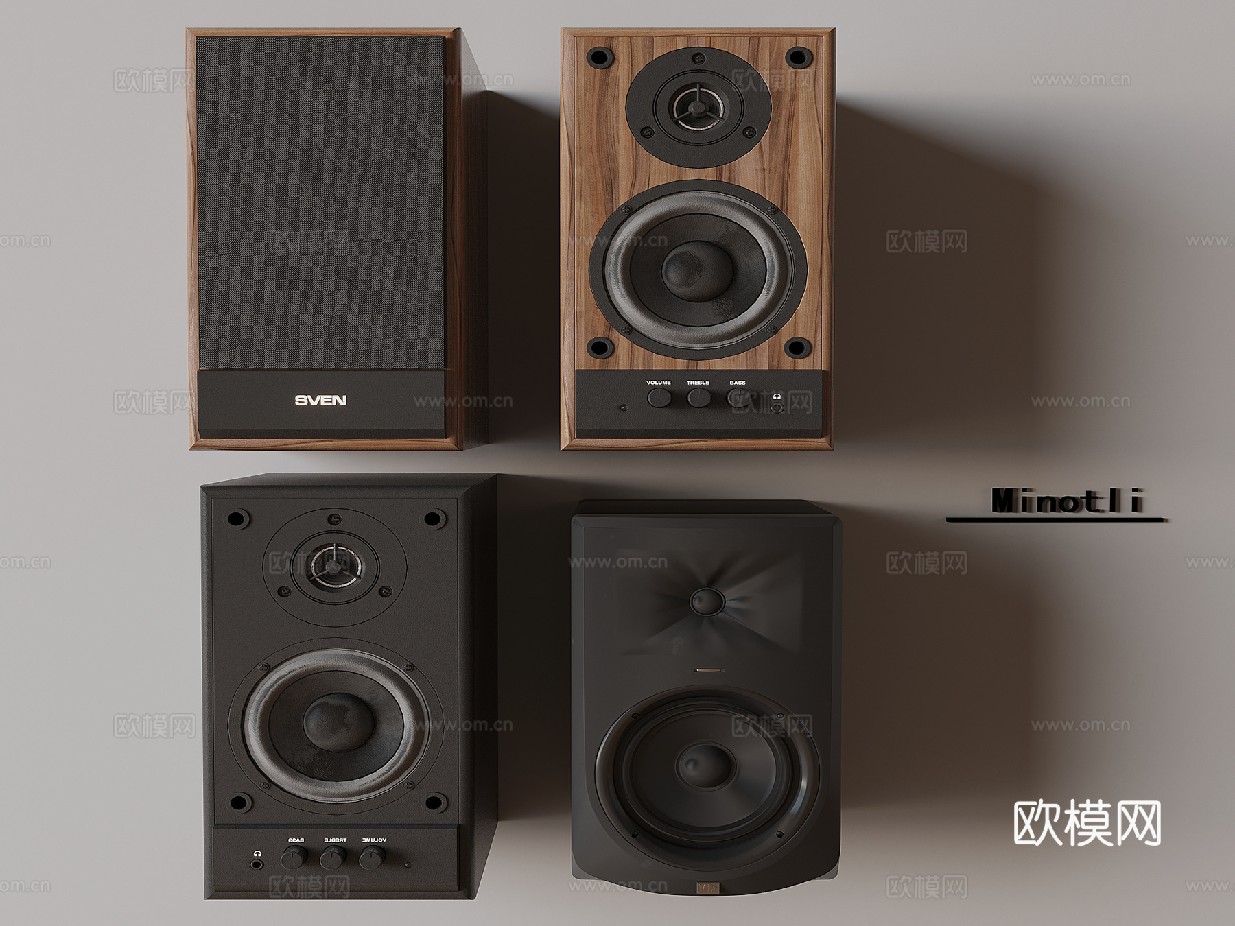 现代音响低音炮 影音设备su模型