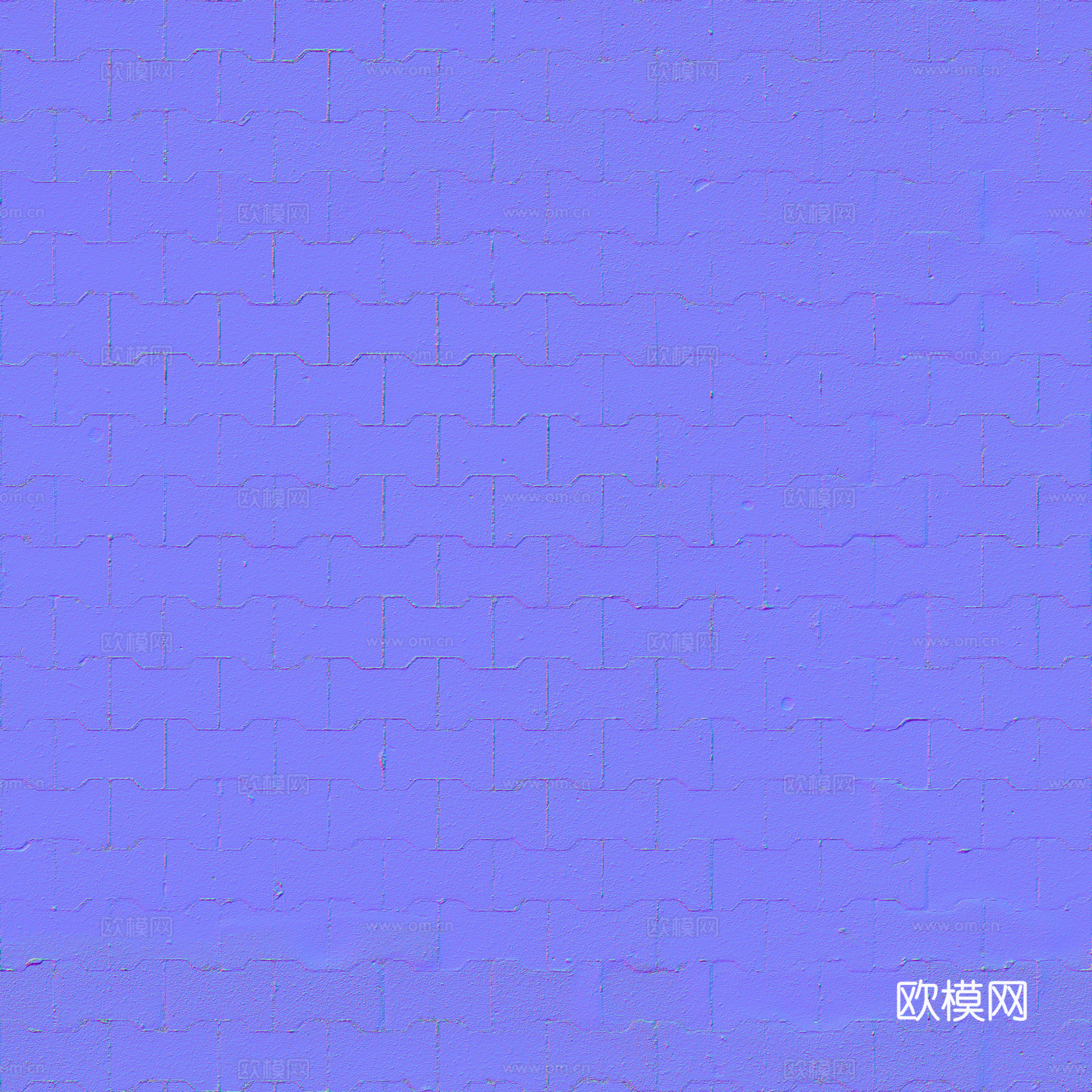 无缝红砖地砖铺路砖户外砖 PBR材质贴图 2k