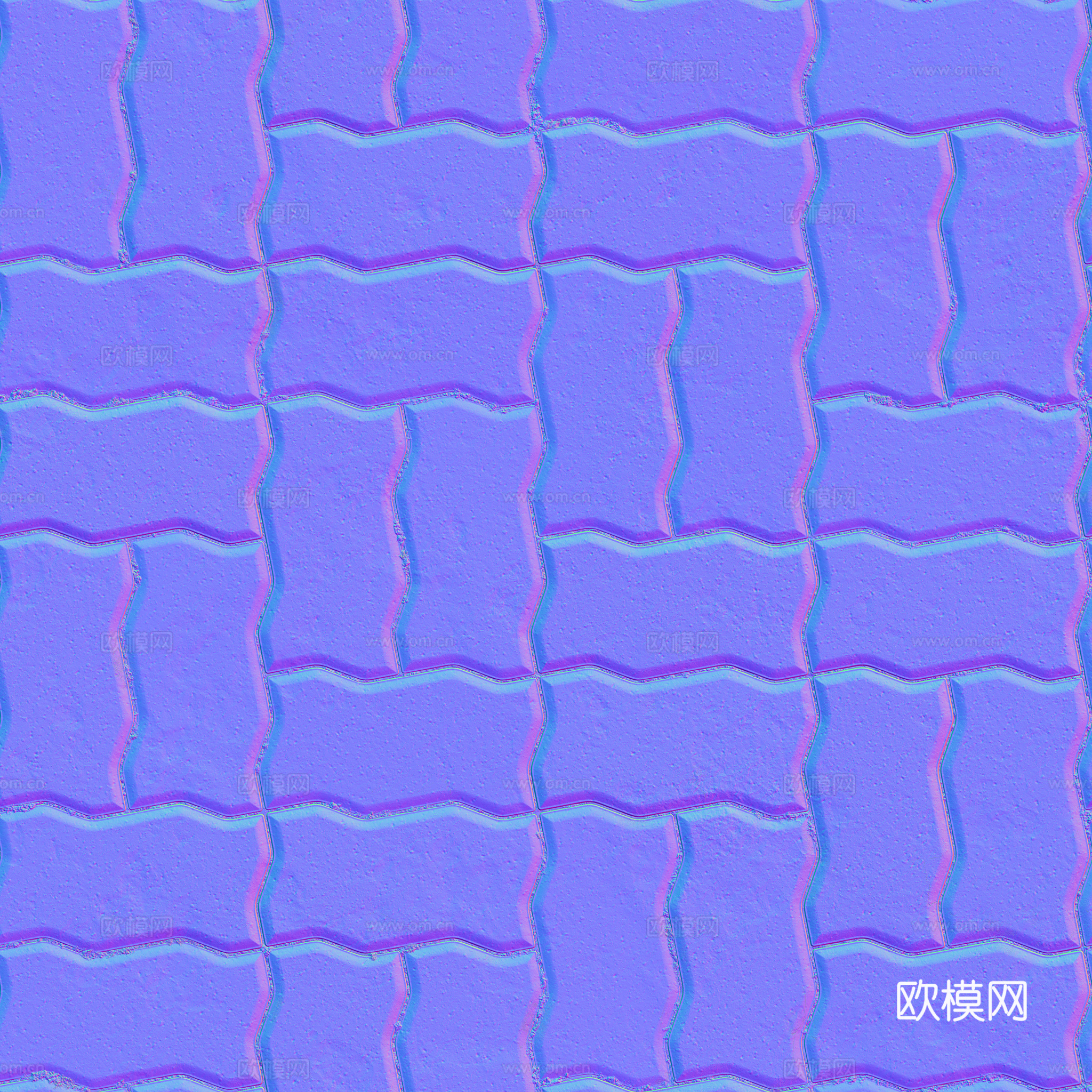 无缝地砖水泥砖铺路砖户外砖 PBR材质贴图 2k