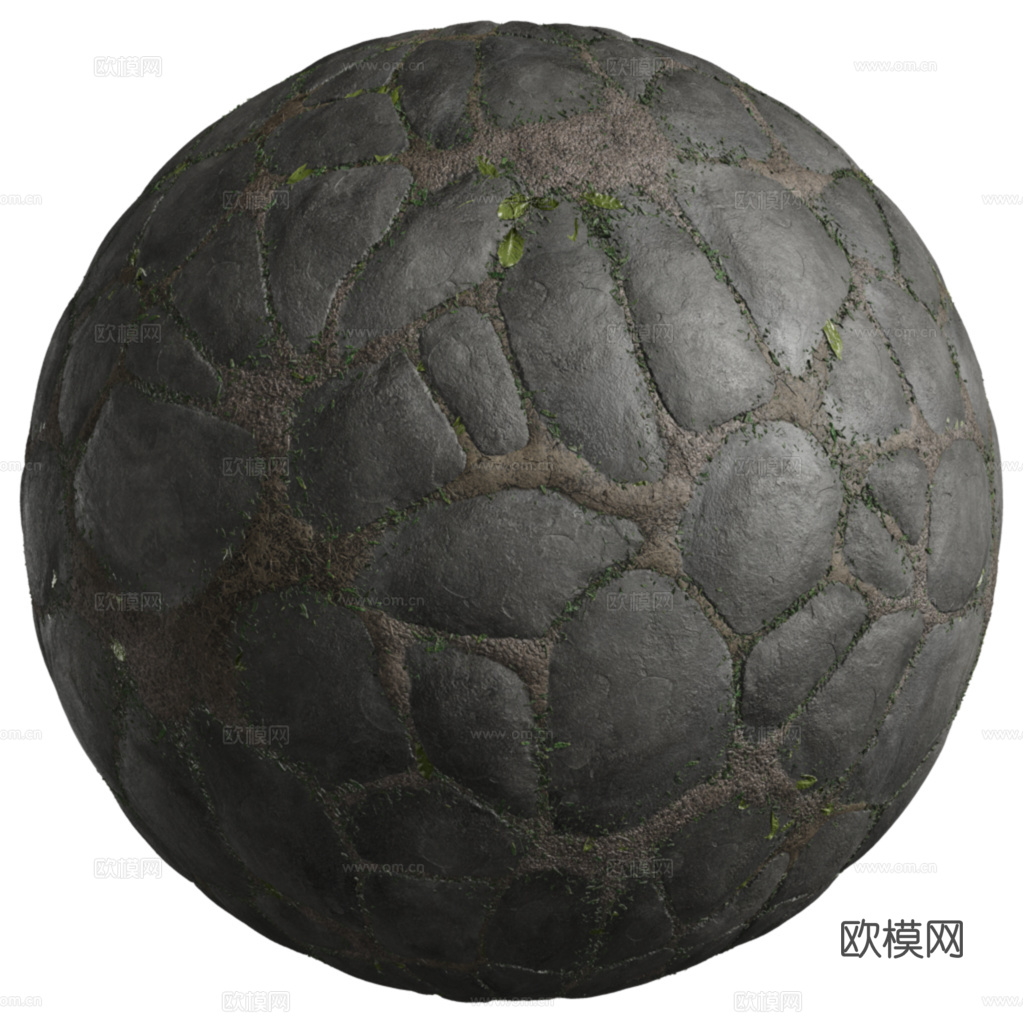 无缝石地石砖铺路石户外地面 PBR材质贴图 2k