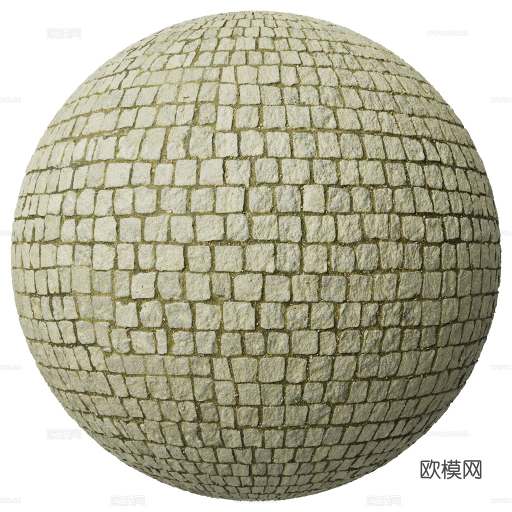 无缝石地石砖铺路石户外地面 PBR材质贴图 1k