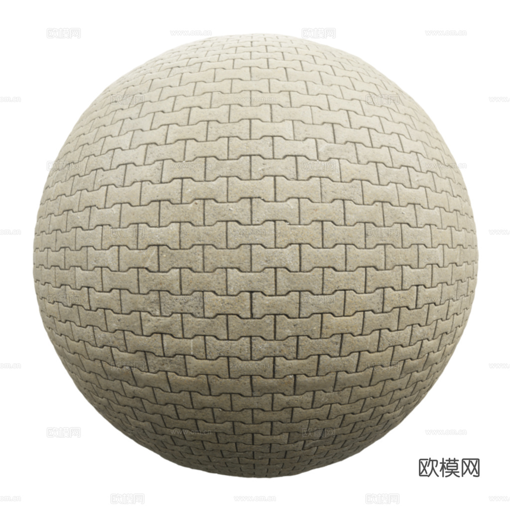 无缝地砖铺路砖户外砖 PBR材质贴图 1k