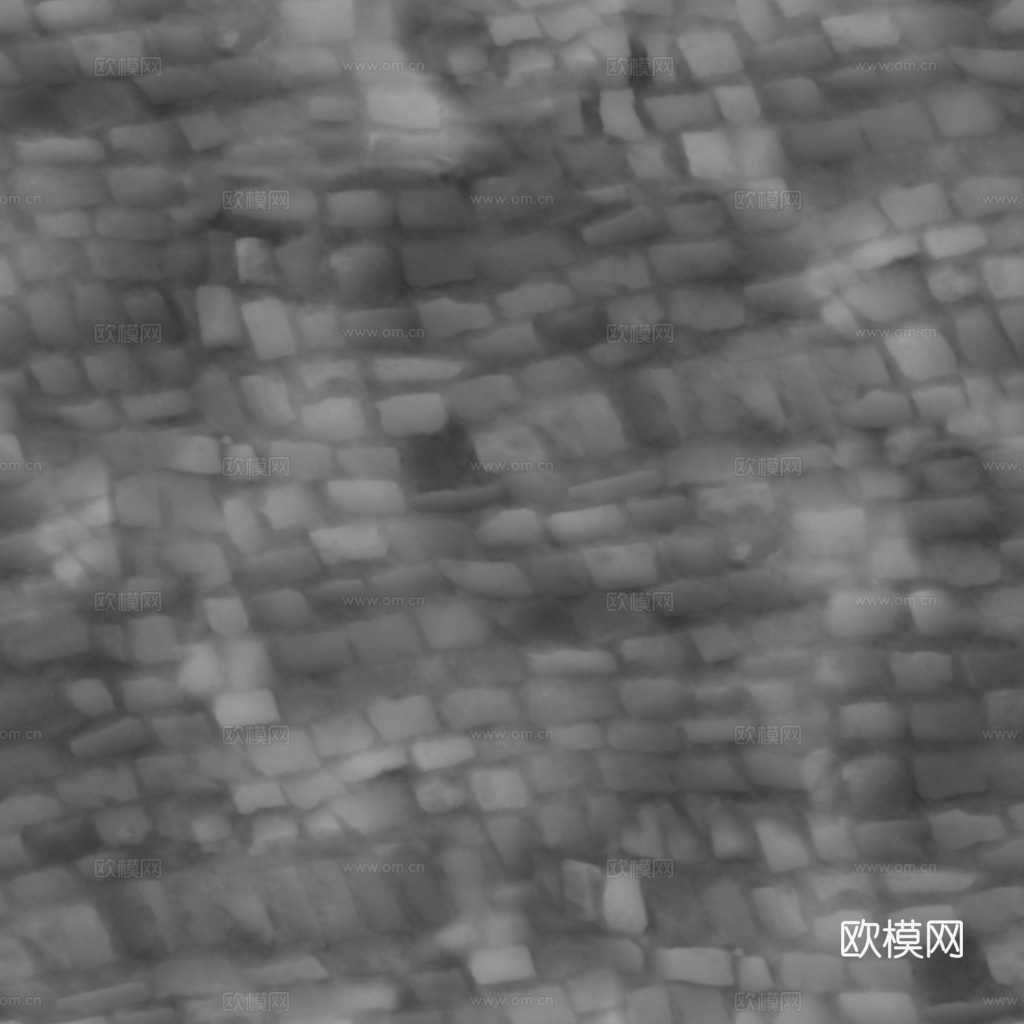无缝石地石砖铺路石户外地面 PBR材质贴图 1k