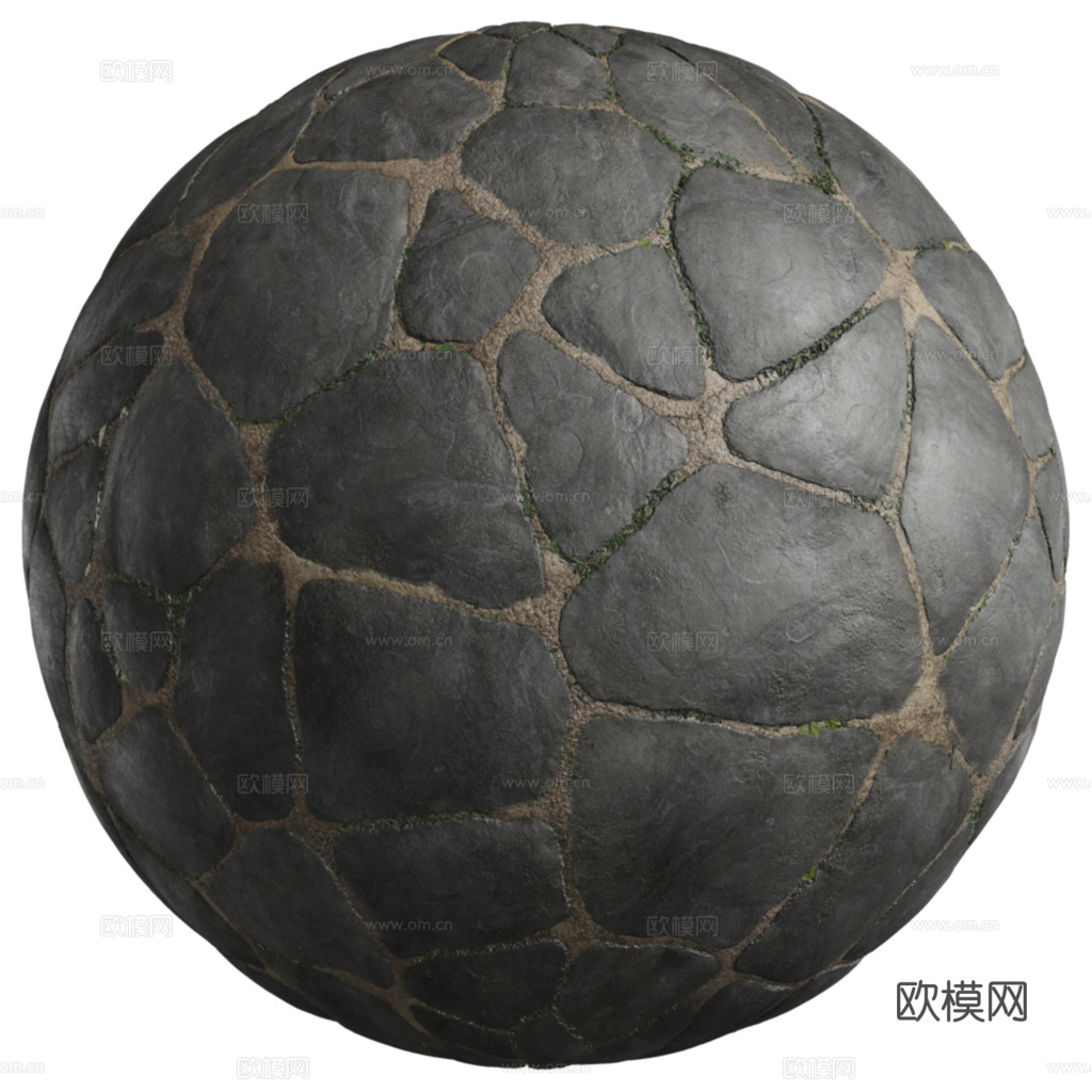 无缝石地石砖铺路石户外地面 PBR材质贴图 2k