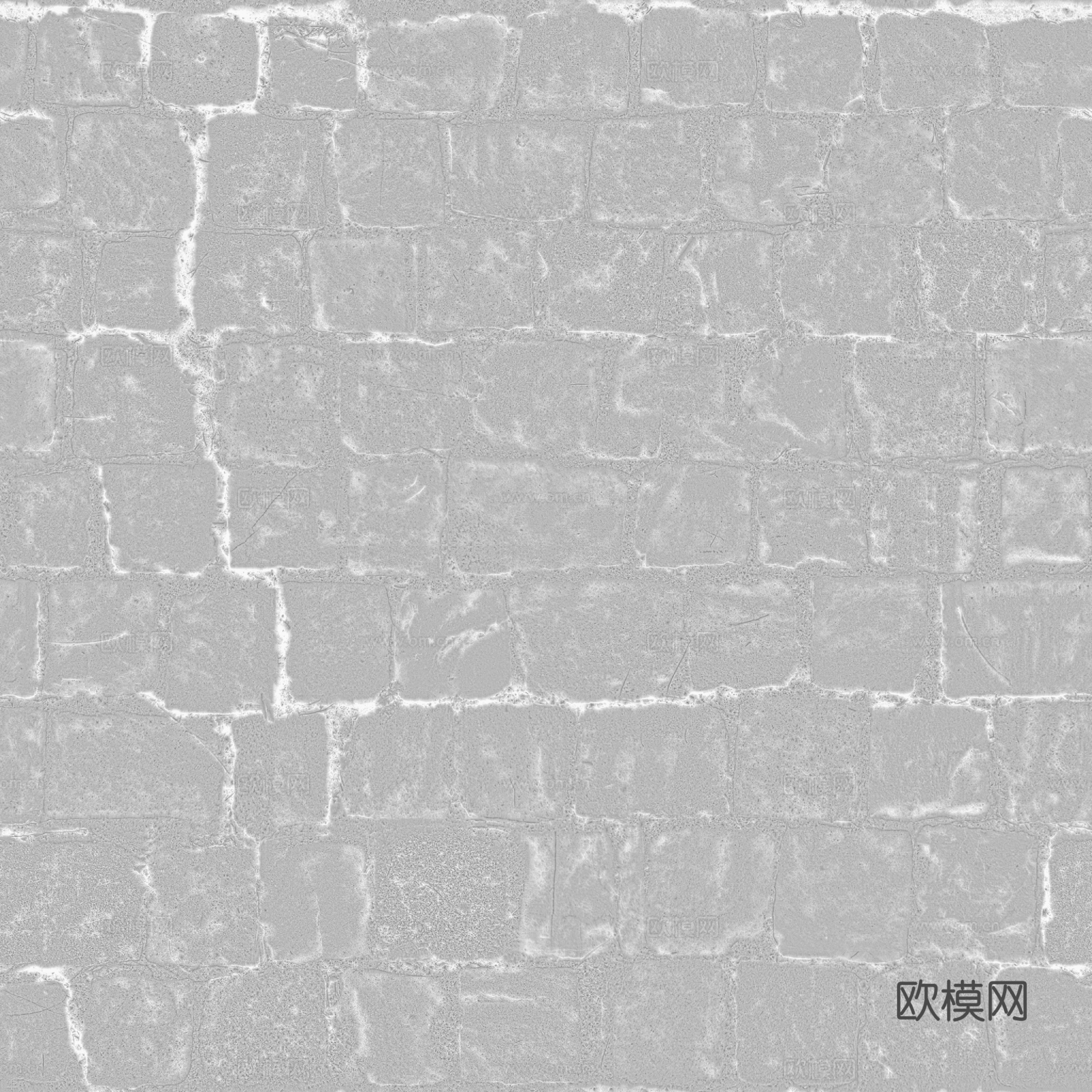 无缝石地石砖铺路石户外地 PBR材质贴图 2k