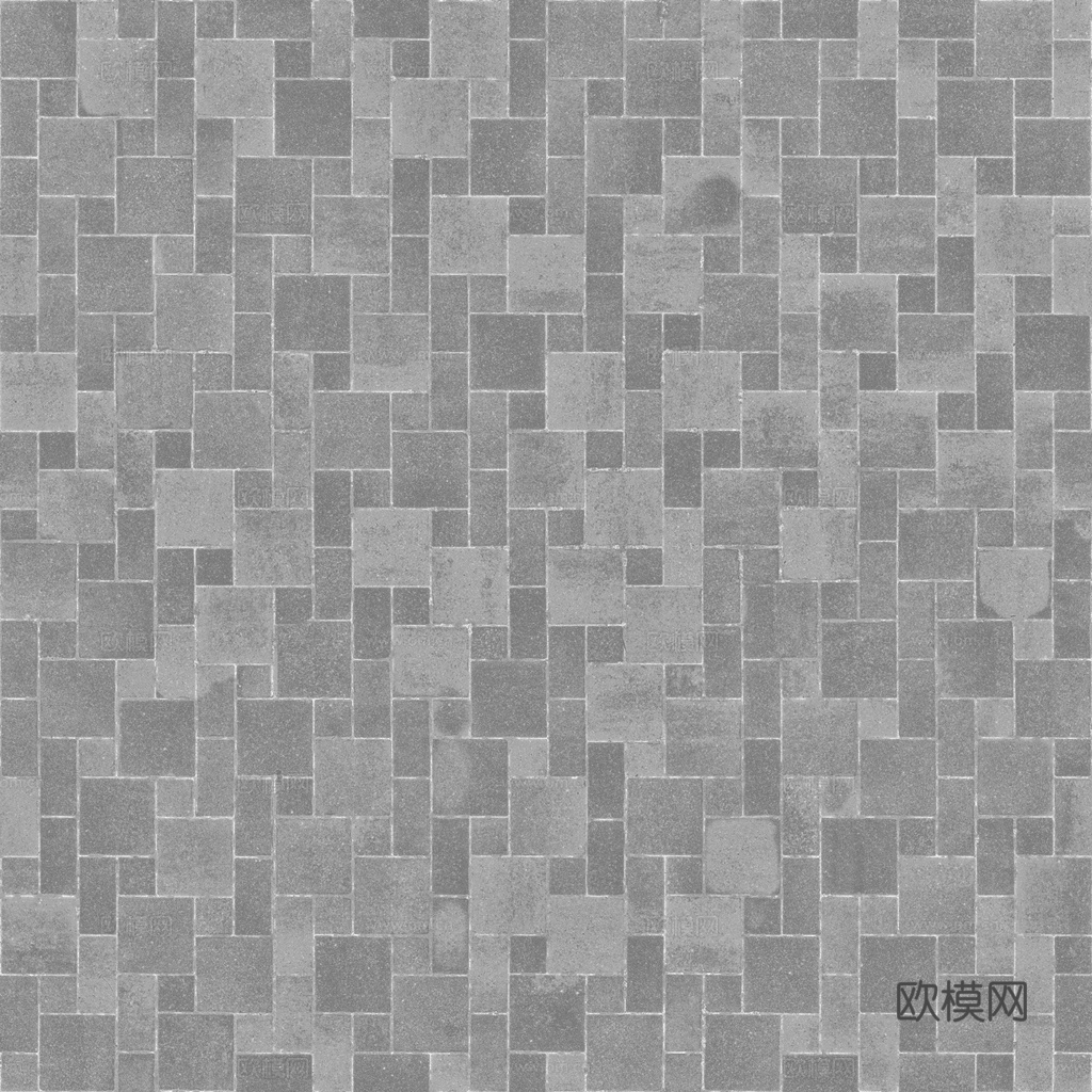 无缝地砖石板砖广场砖水泥砖铺路砖户外砖 PBR材质贴图 1k