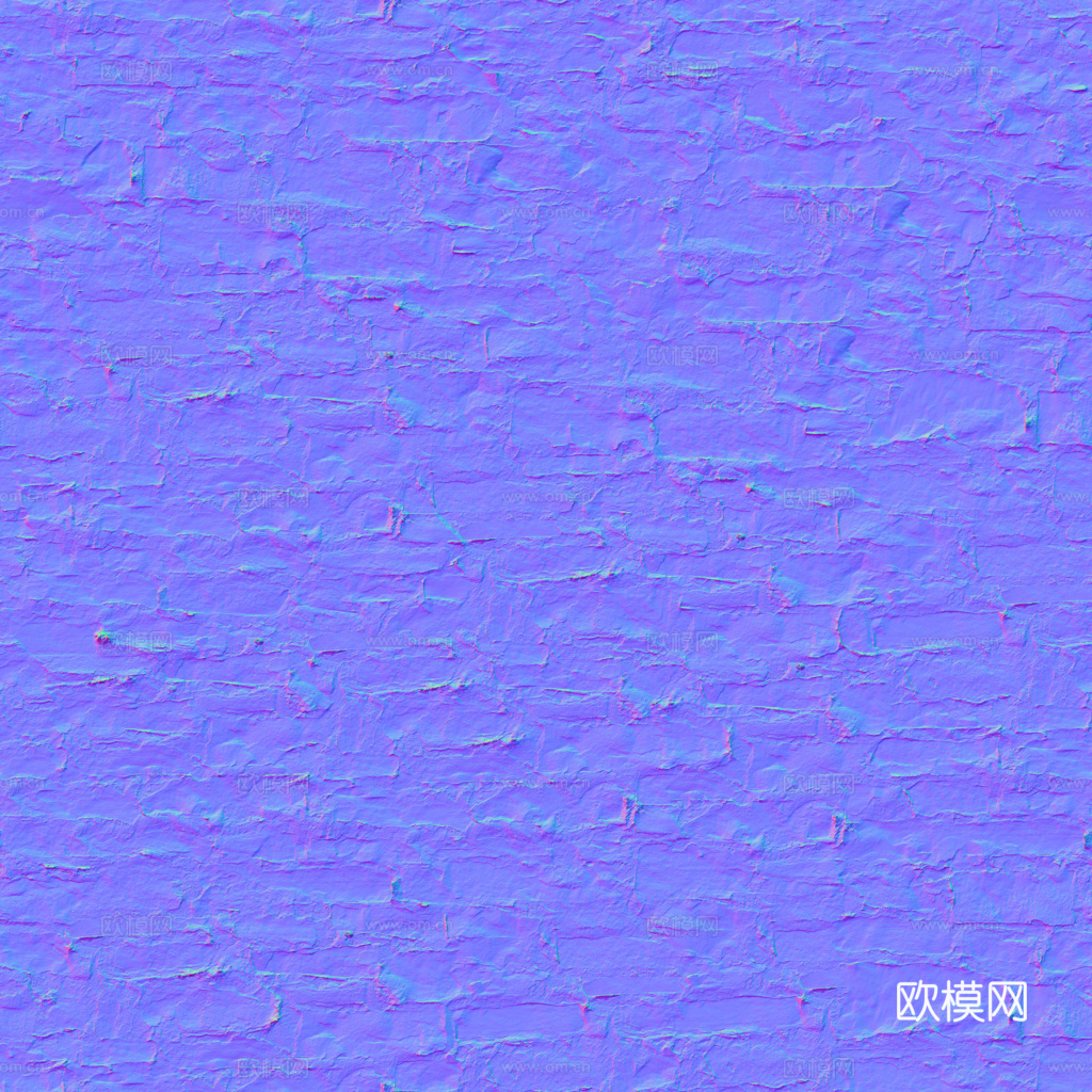 无缝石墙石地 PBR材质贴图 1k