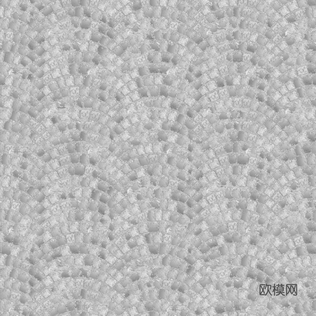 无缝石地石砖铺路石户外地面 PBR材质贴图 1k