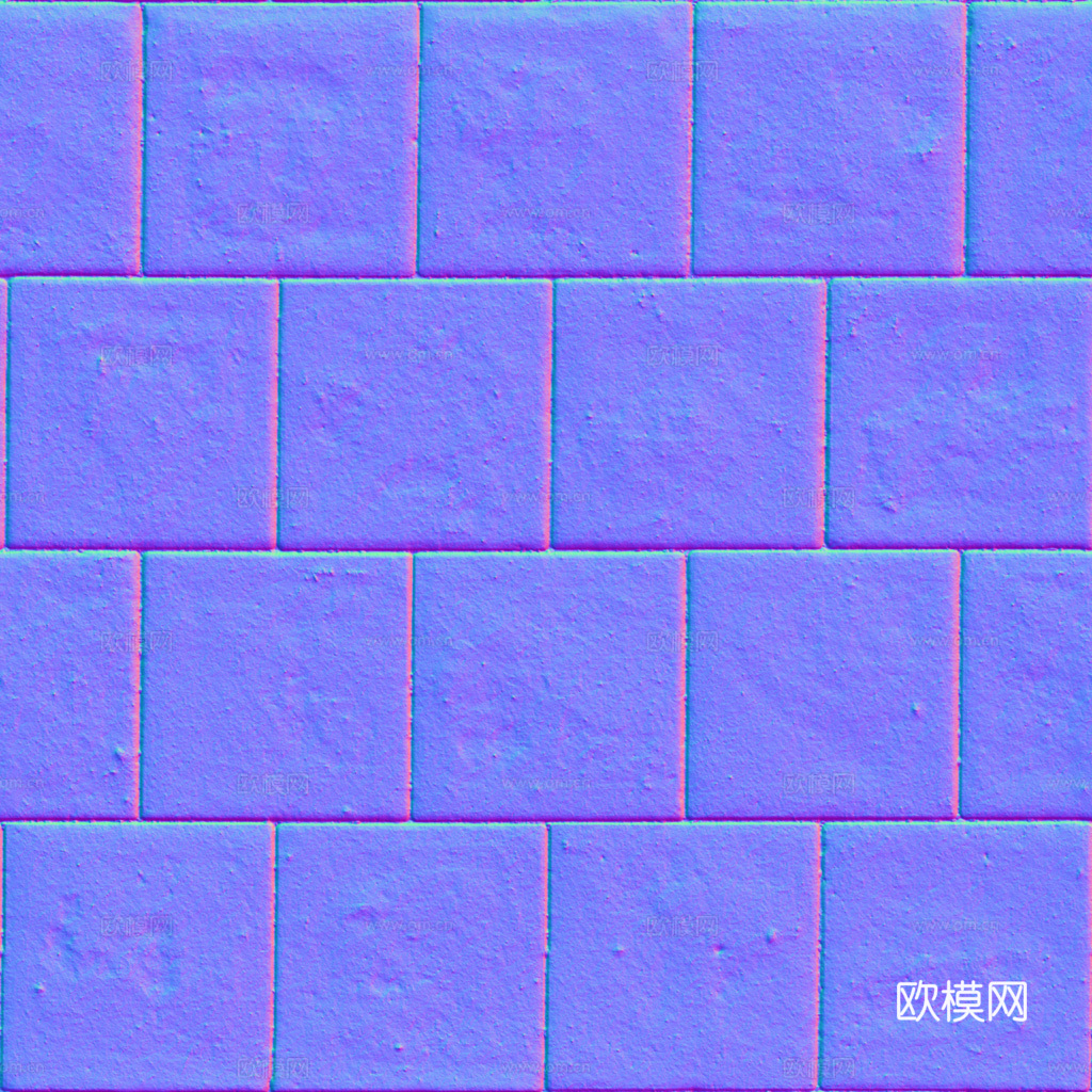 无缝地砖砖地水泥砖铺路砖户外砖 PBR材质贴图 1k