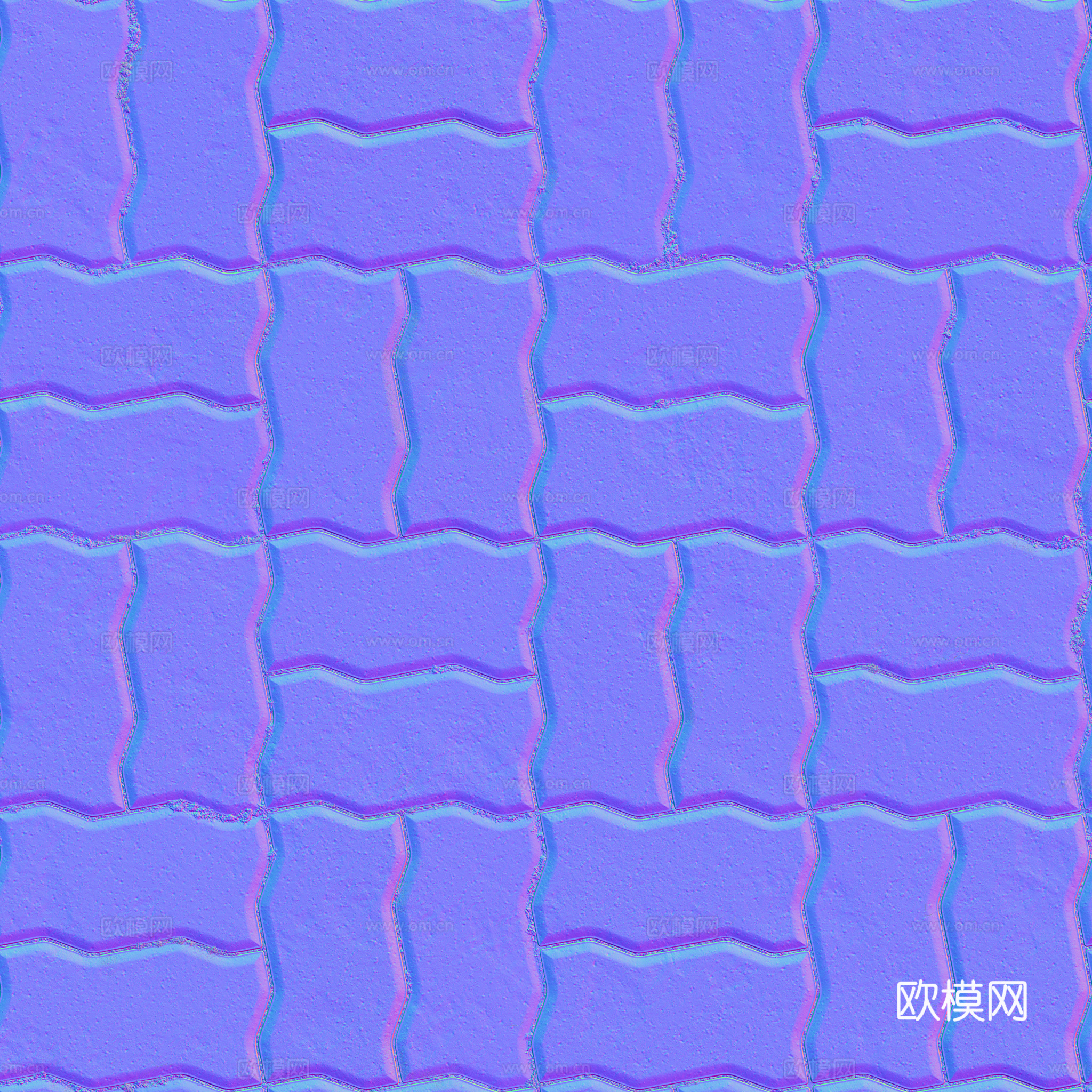 无缝地砖水泥砖铺路砖户外砖 PBR材质贴图 2k