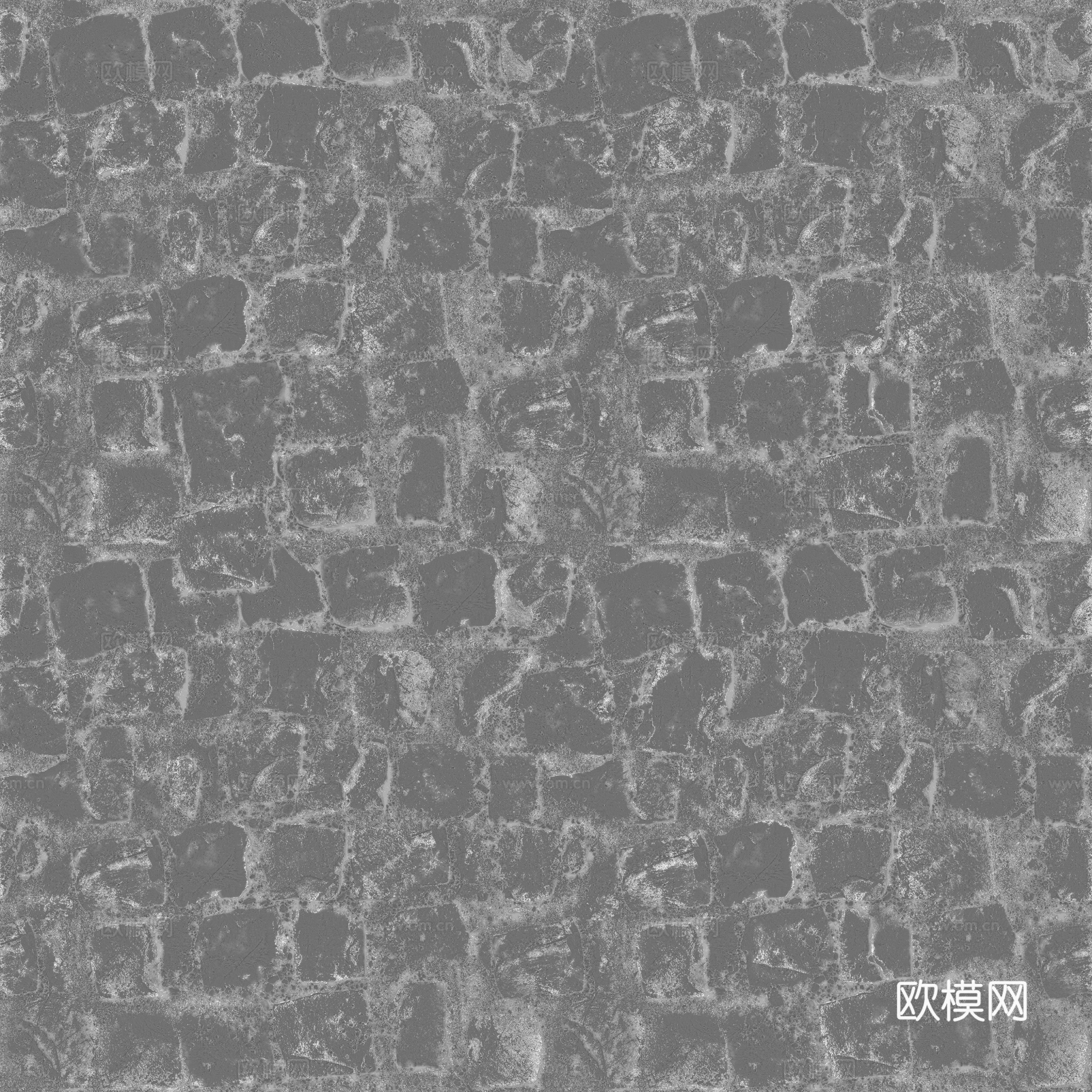无缝石地石砖铺路石户外地 PBR材质贴图 2k