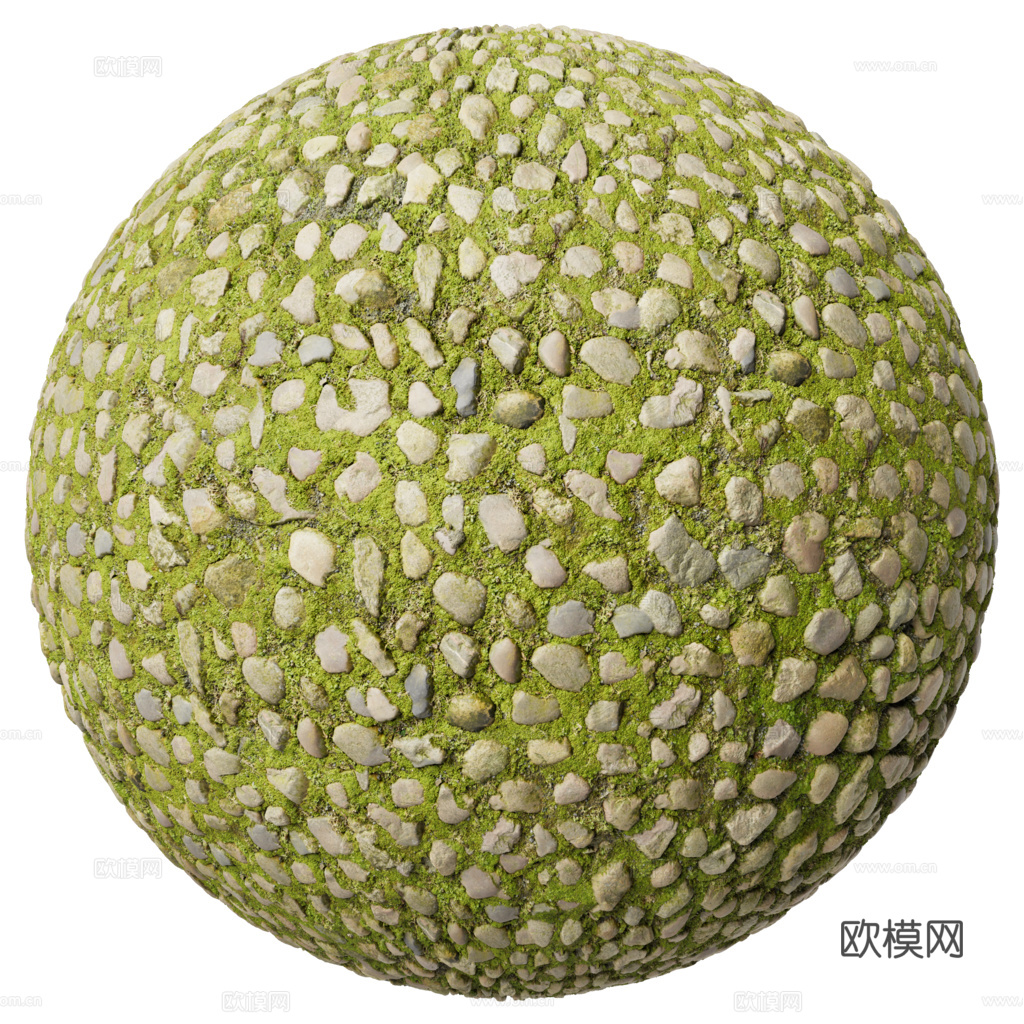 无缝石地石砖铺路石户外地面 PBR材质贴图 2k