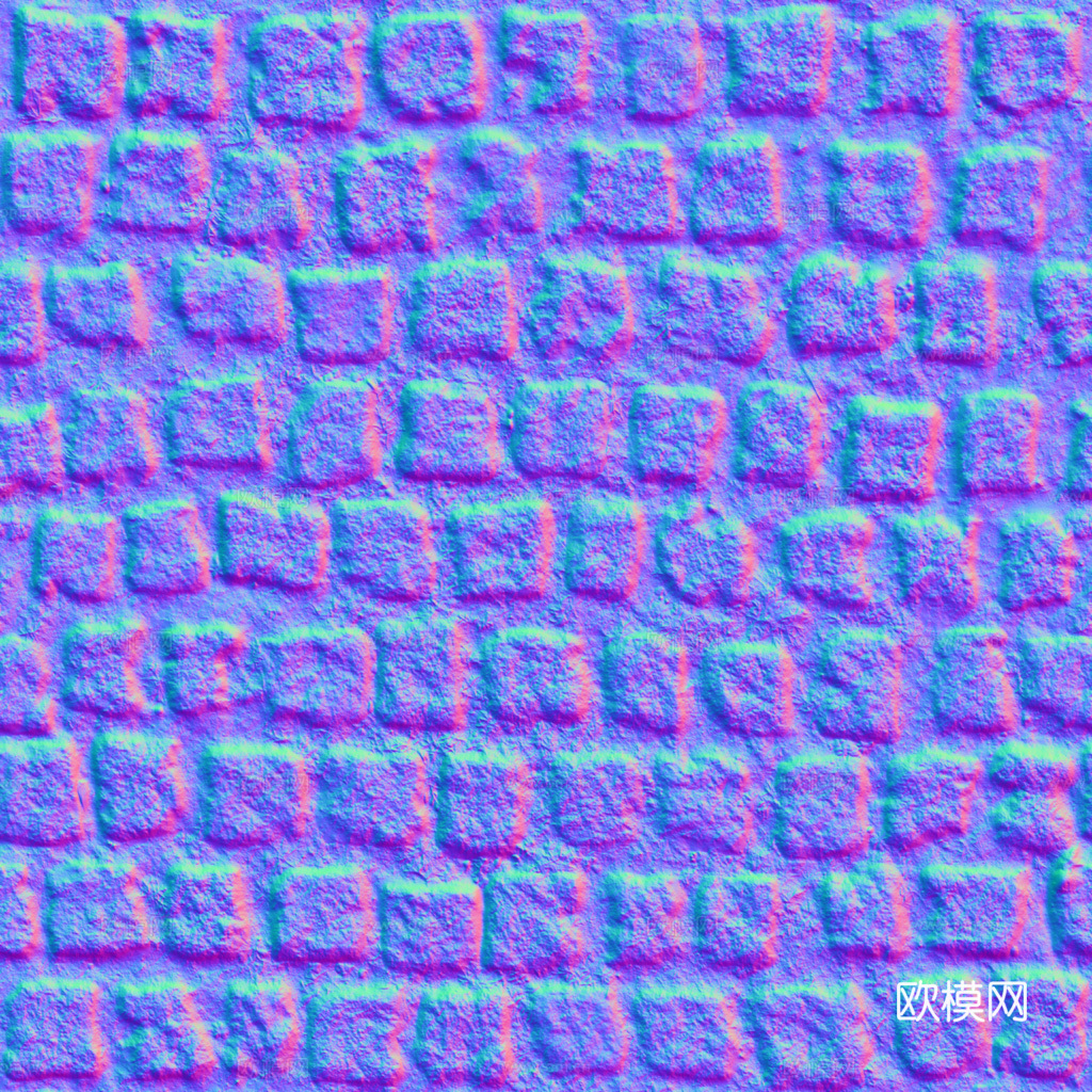 无缝石地石砖铺路石户外地面 PBR材质贴图 1k下载（渲染图4）