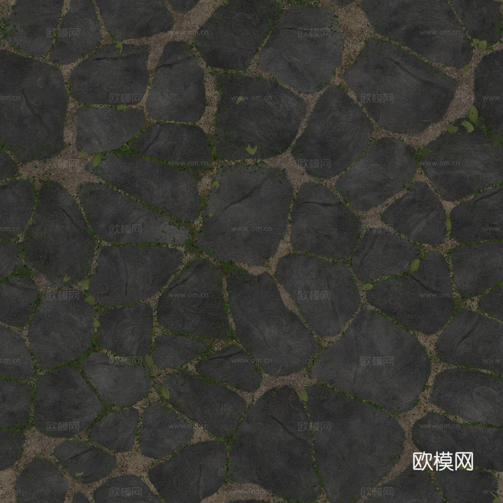 无缝石地石砖铺路石户外地面 PBR材质贴图 1k