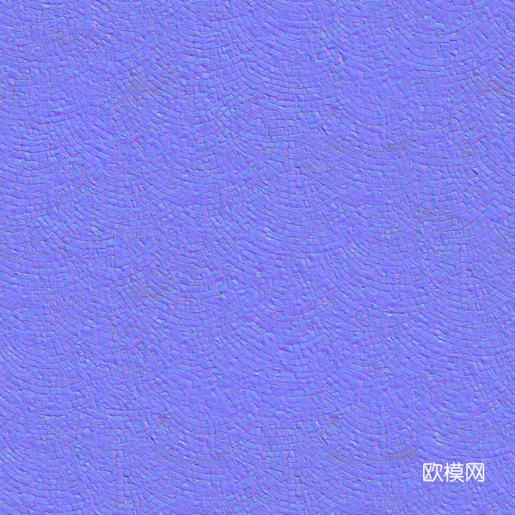 无缝石地石砖铺路石户外地面 PBR材质贴图 1k下载（渲染图4）