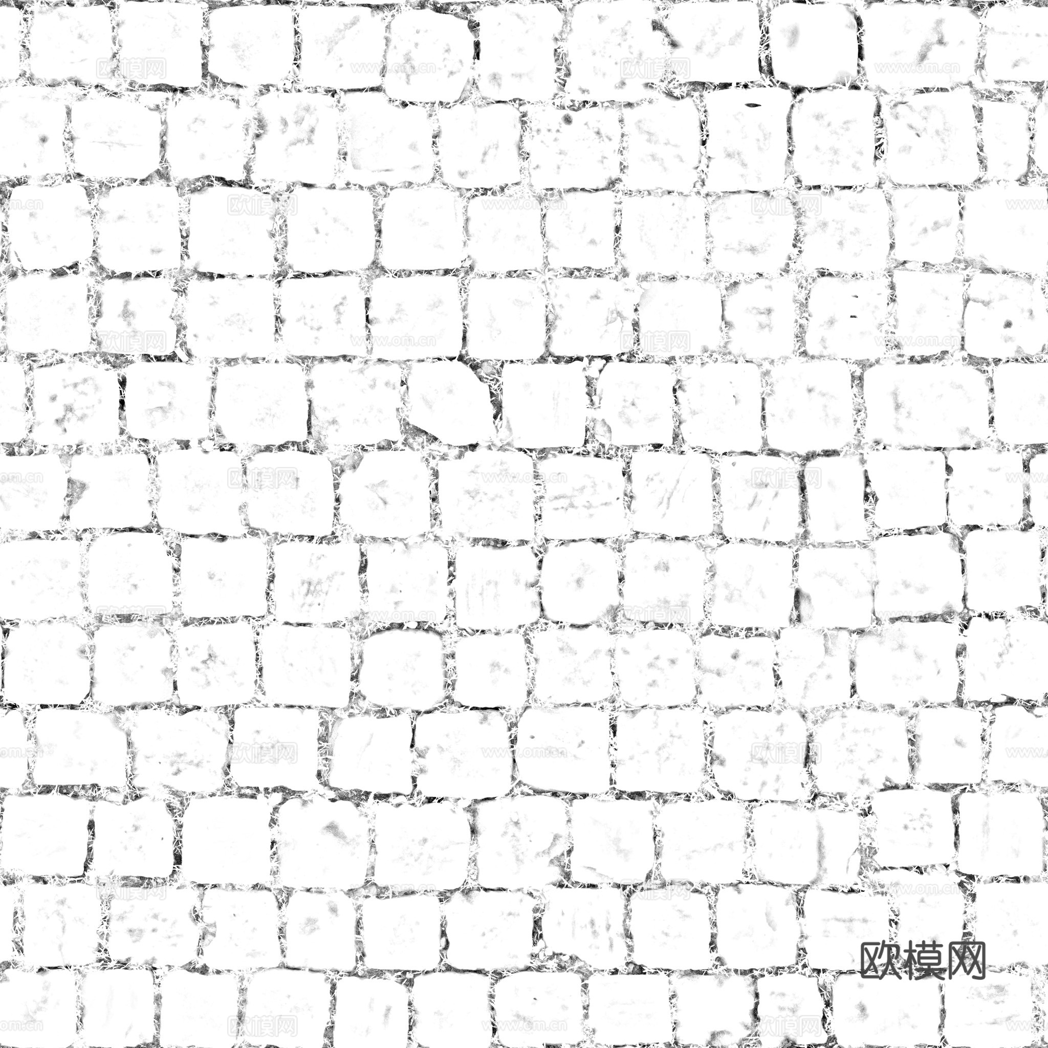 无缝石地石砖铺路石户外地面 PBR材质贴图 2k