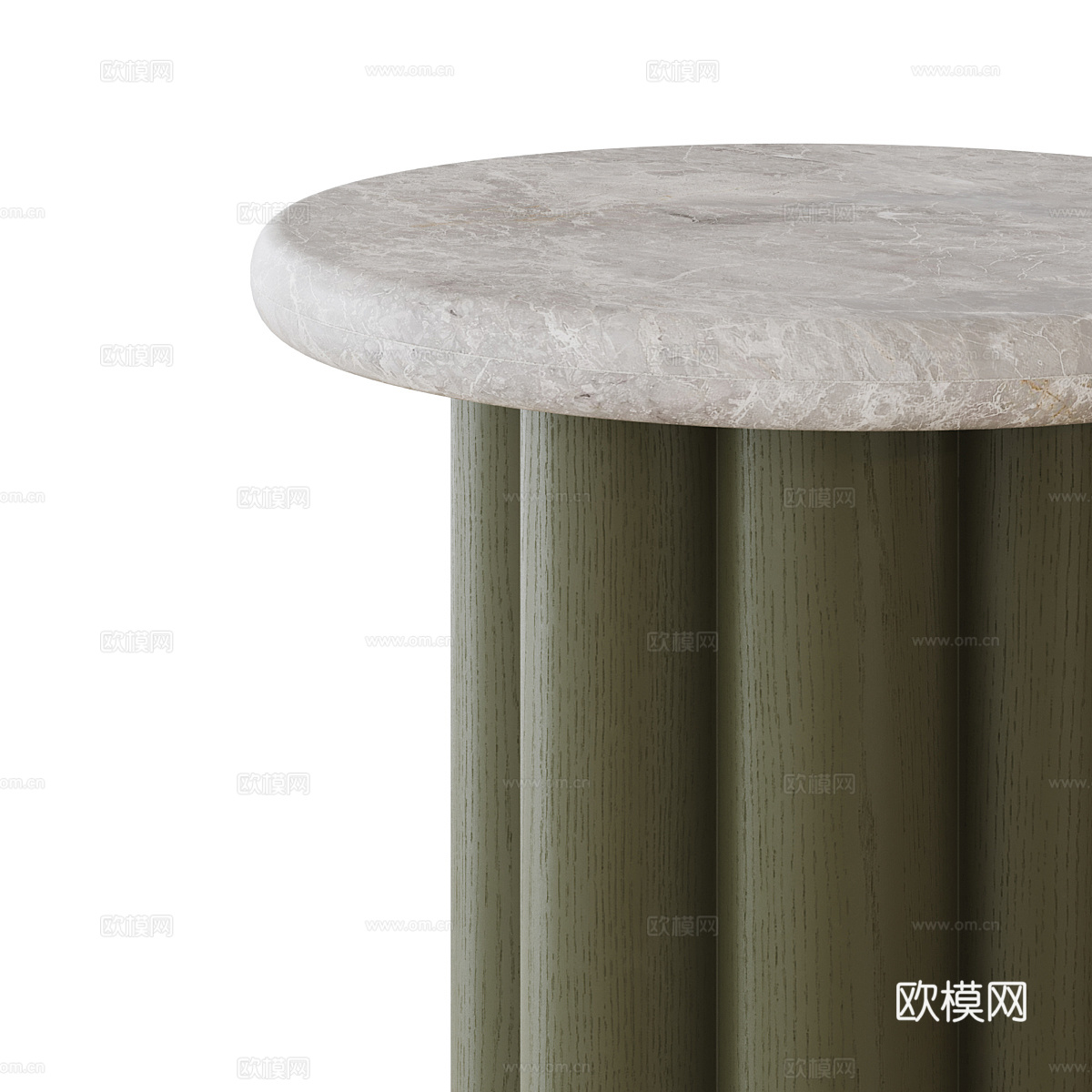现代奶油风大理石圆边几3d模型下载（渲染图2）
