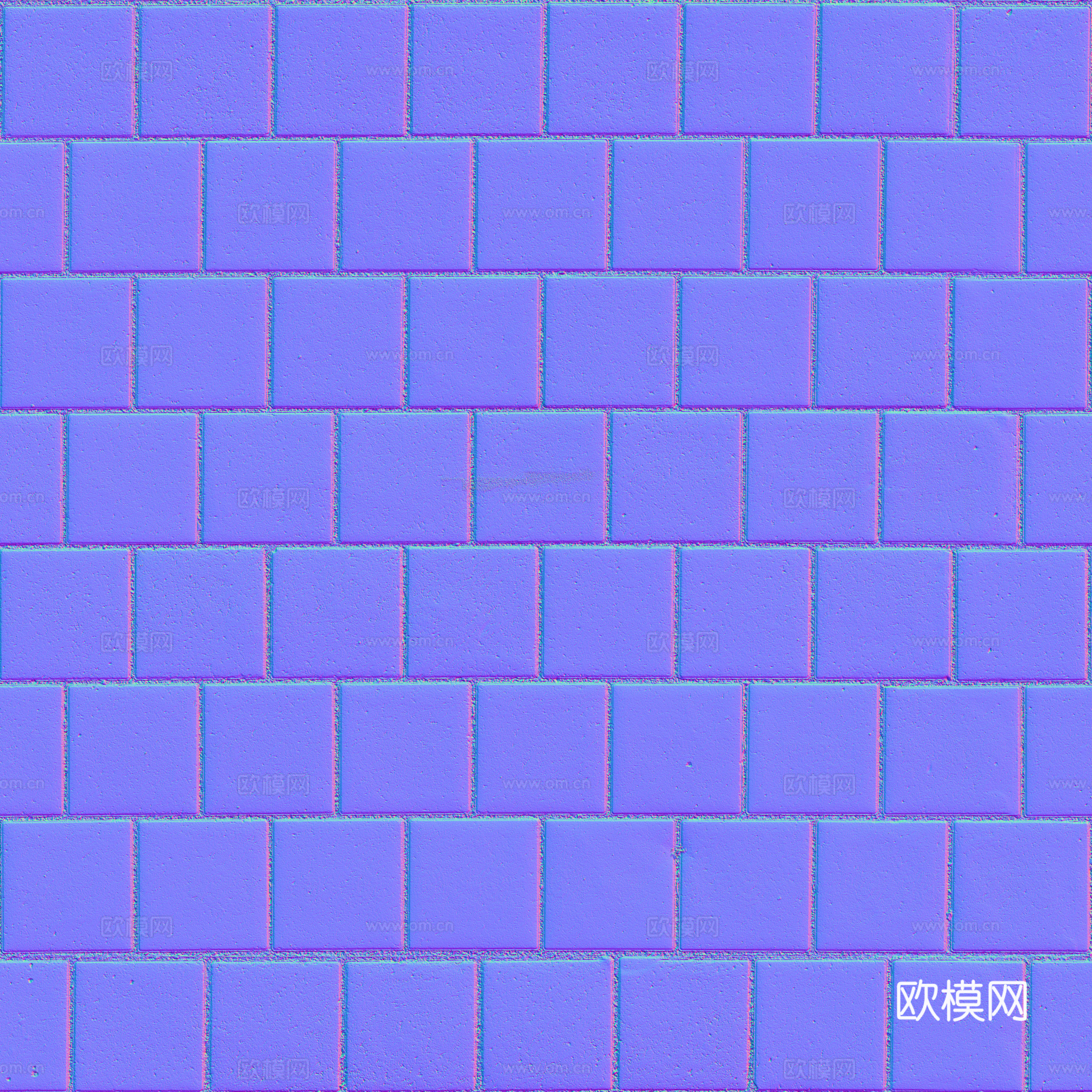 无缝地砖砖地水泥砖铺路砖户外砖 PBR材质贴图 2k
