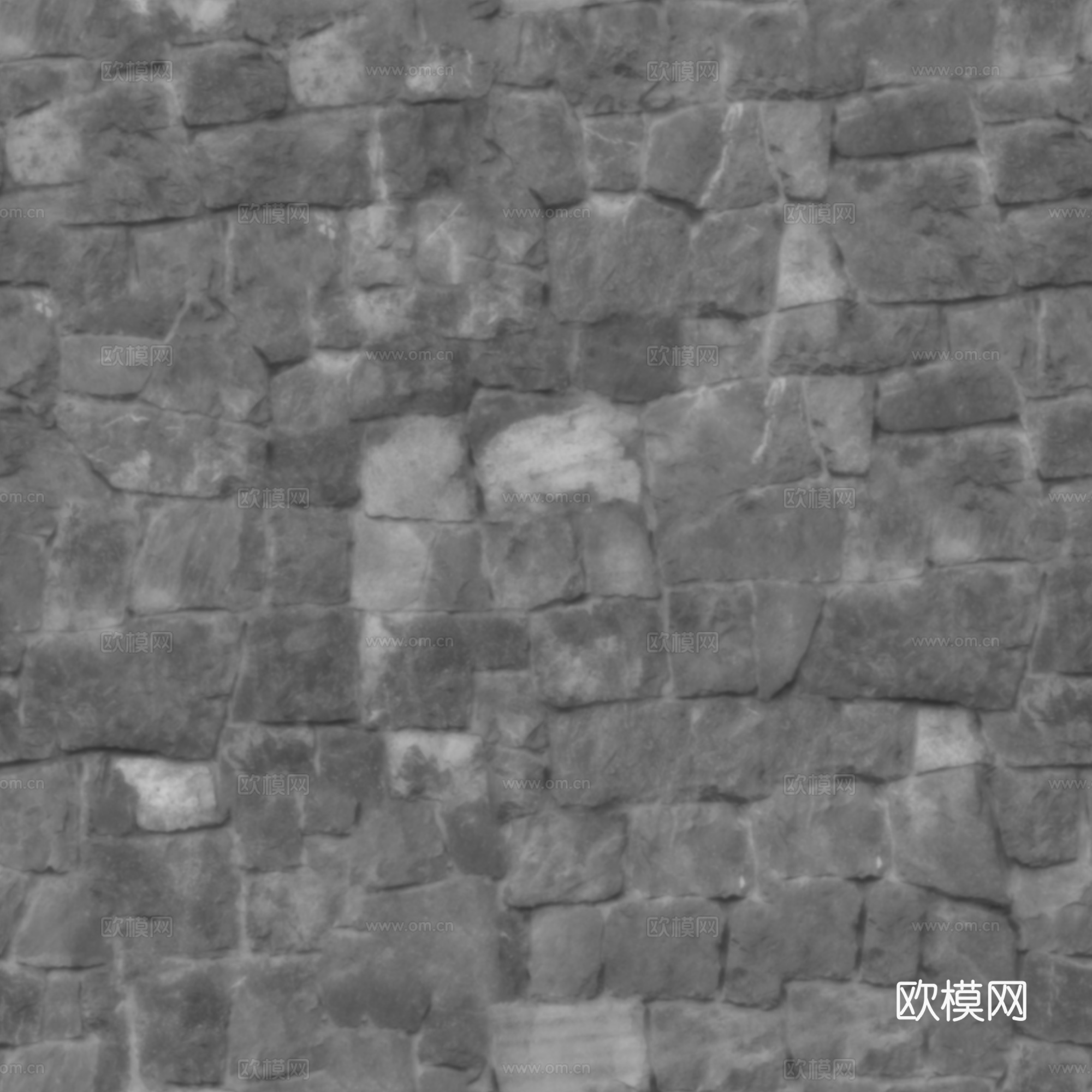 无缝石墙石地石砖铺路石户外墙地 PBR材质贴图 2k