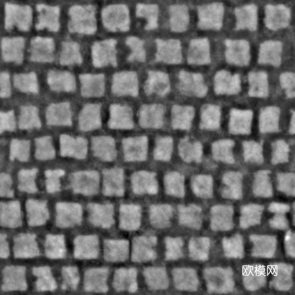 无缝石地石砖铺路石户外地面 PBR材质贴图 1k下载（渲染图6）