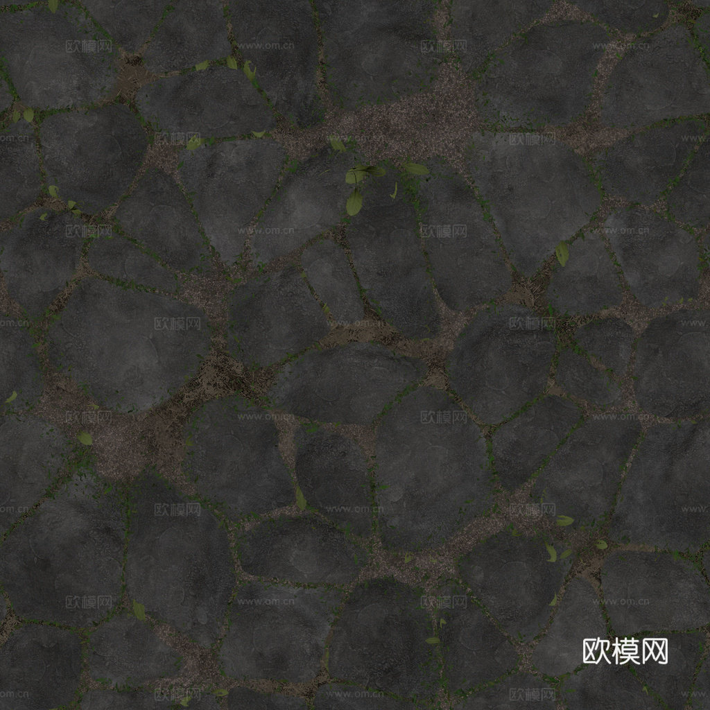 无缝石地石砖铺路石户外地面 PBR材质贴图 1k