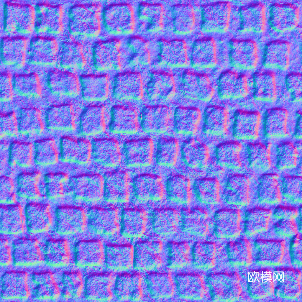 无缝石地石砖铺路石户外地面 PBR材质贴图 1k下载（渲染图3）