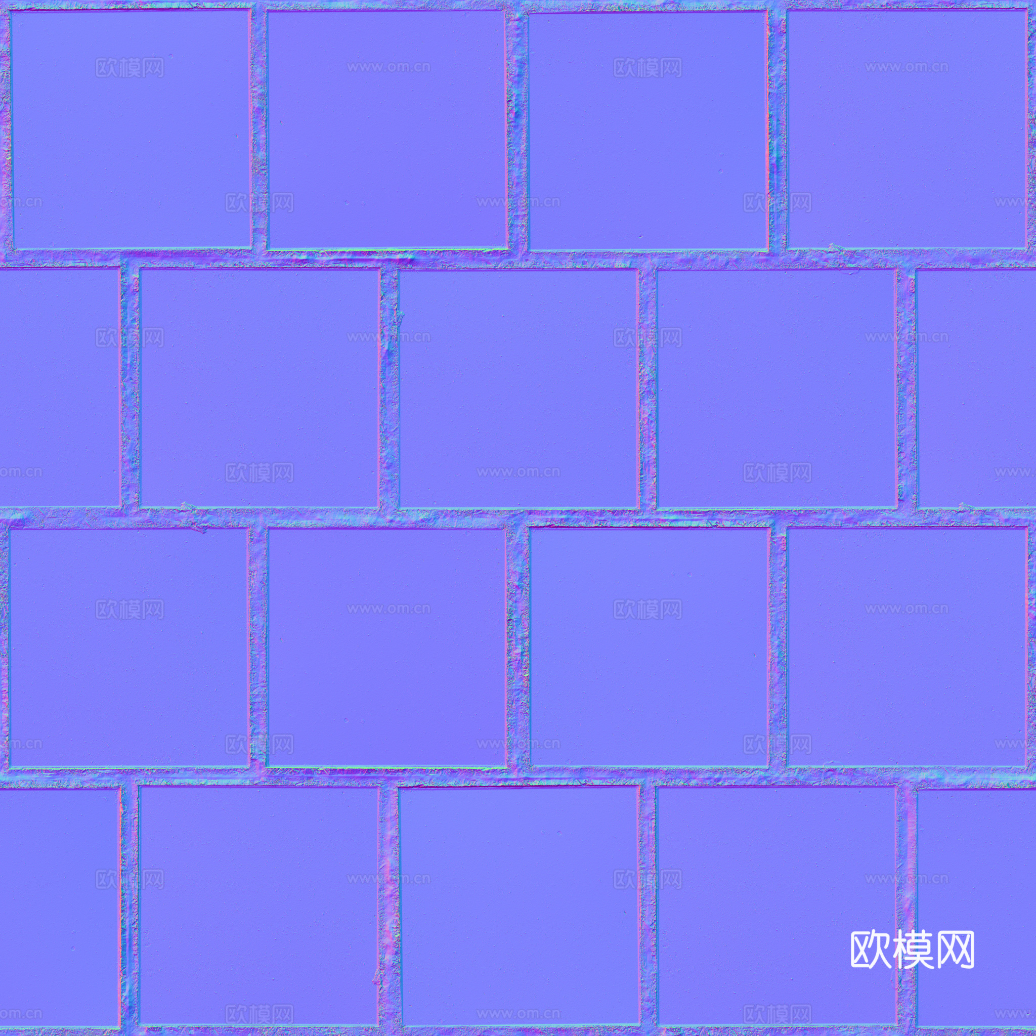 无缝地砖石板铺路砖户外砖 PBR材质贴图 2k