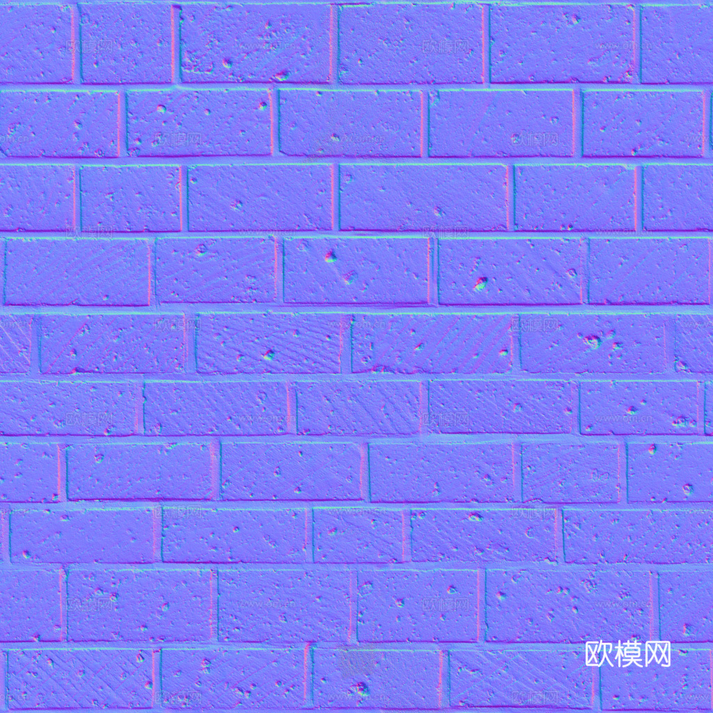 无缝砖墙户外砖 PBR材质贴图 1k